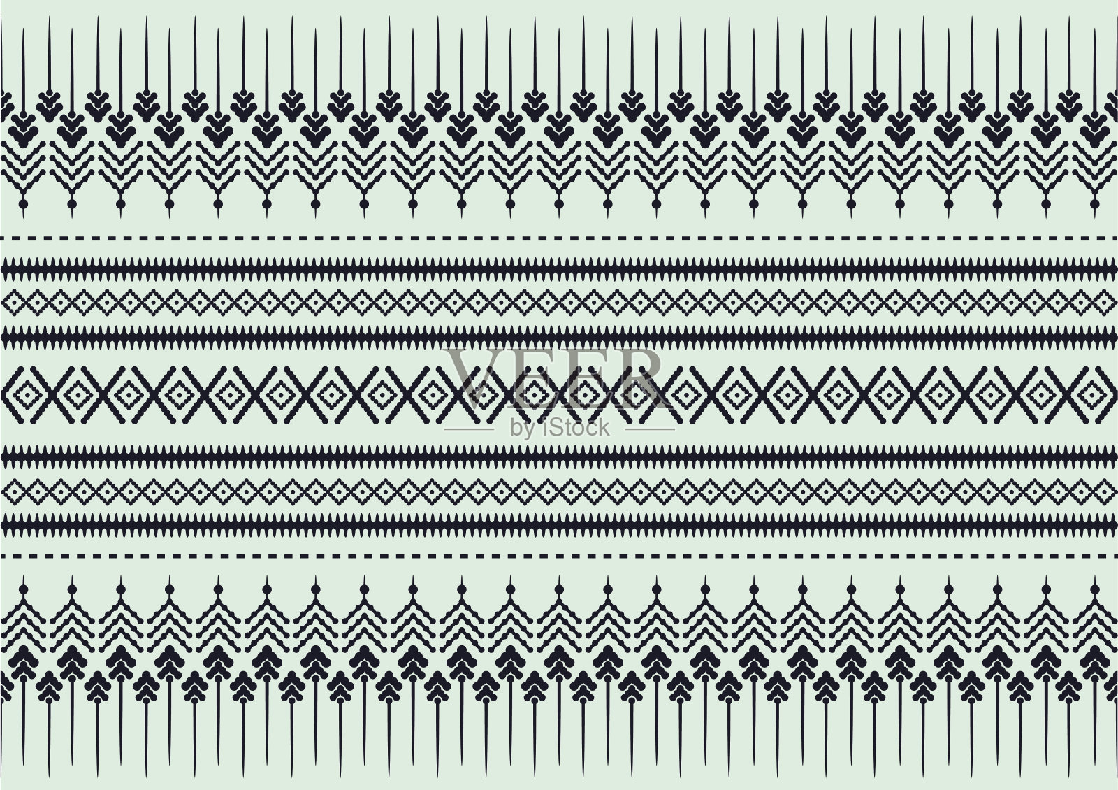 真丝绿色花纹插画图片素材