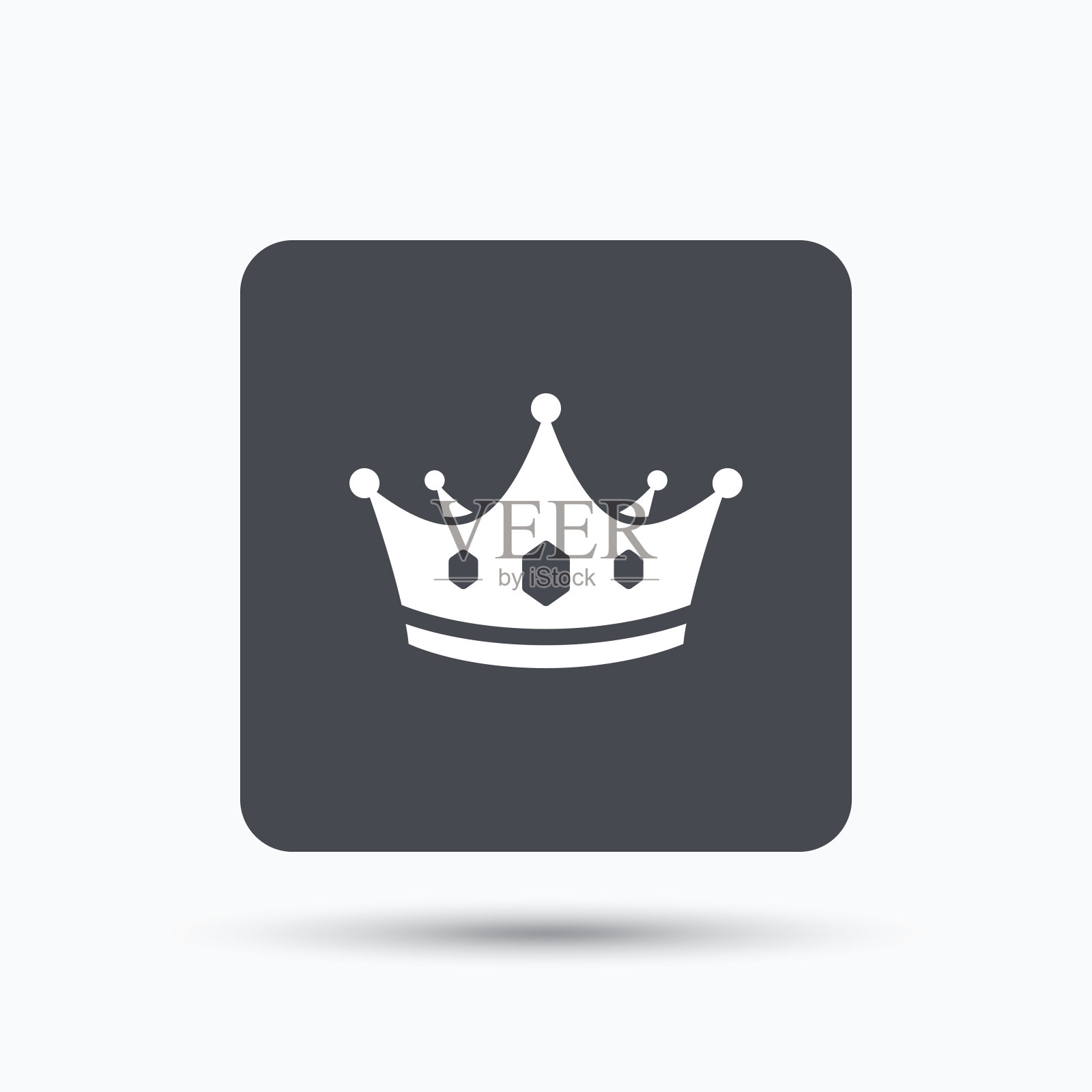 皇冠图标。王座领袖标志。图标素材