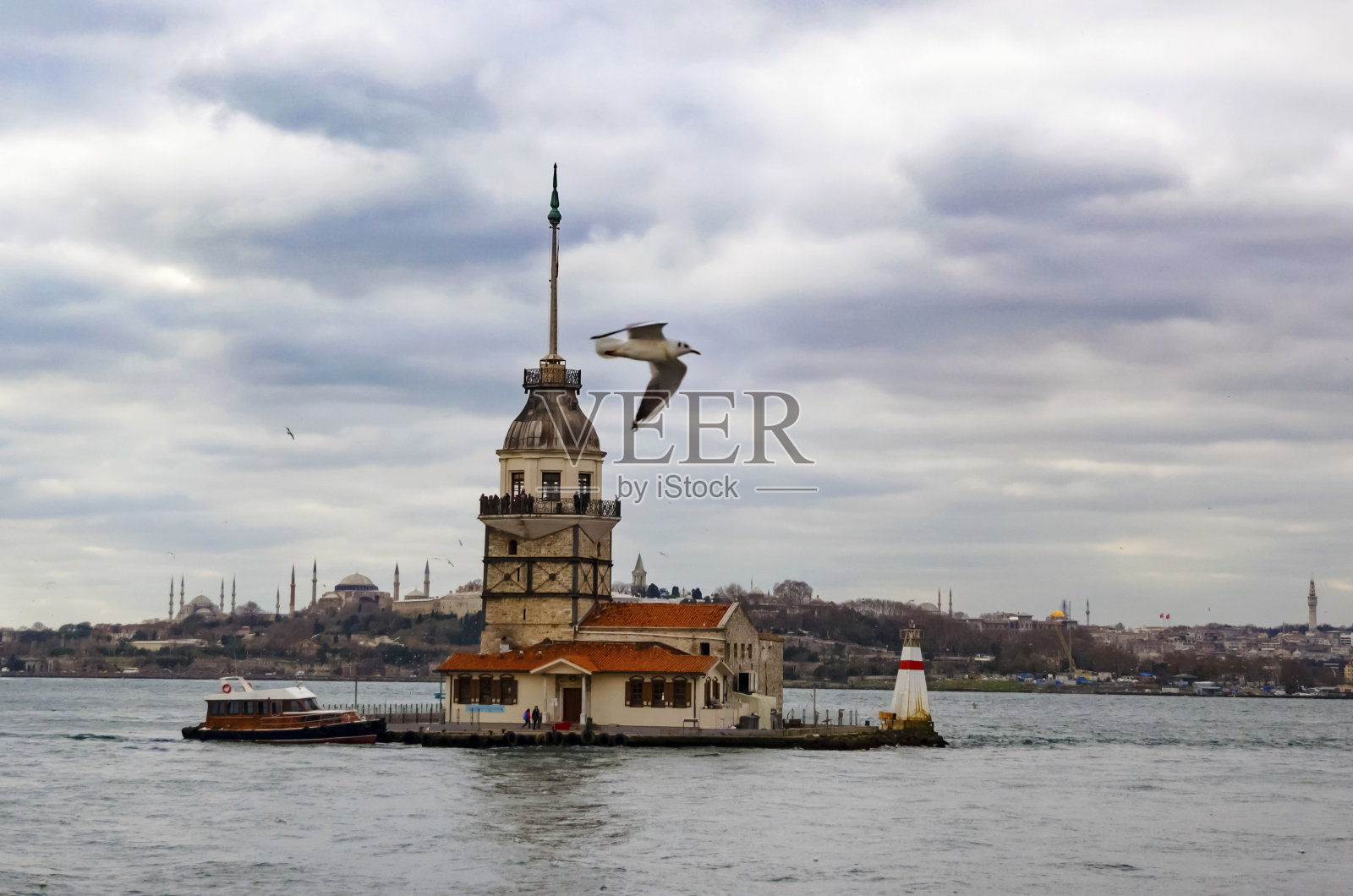 伊斯坦布尔的少女塔照片摄影图片