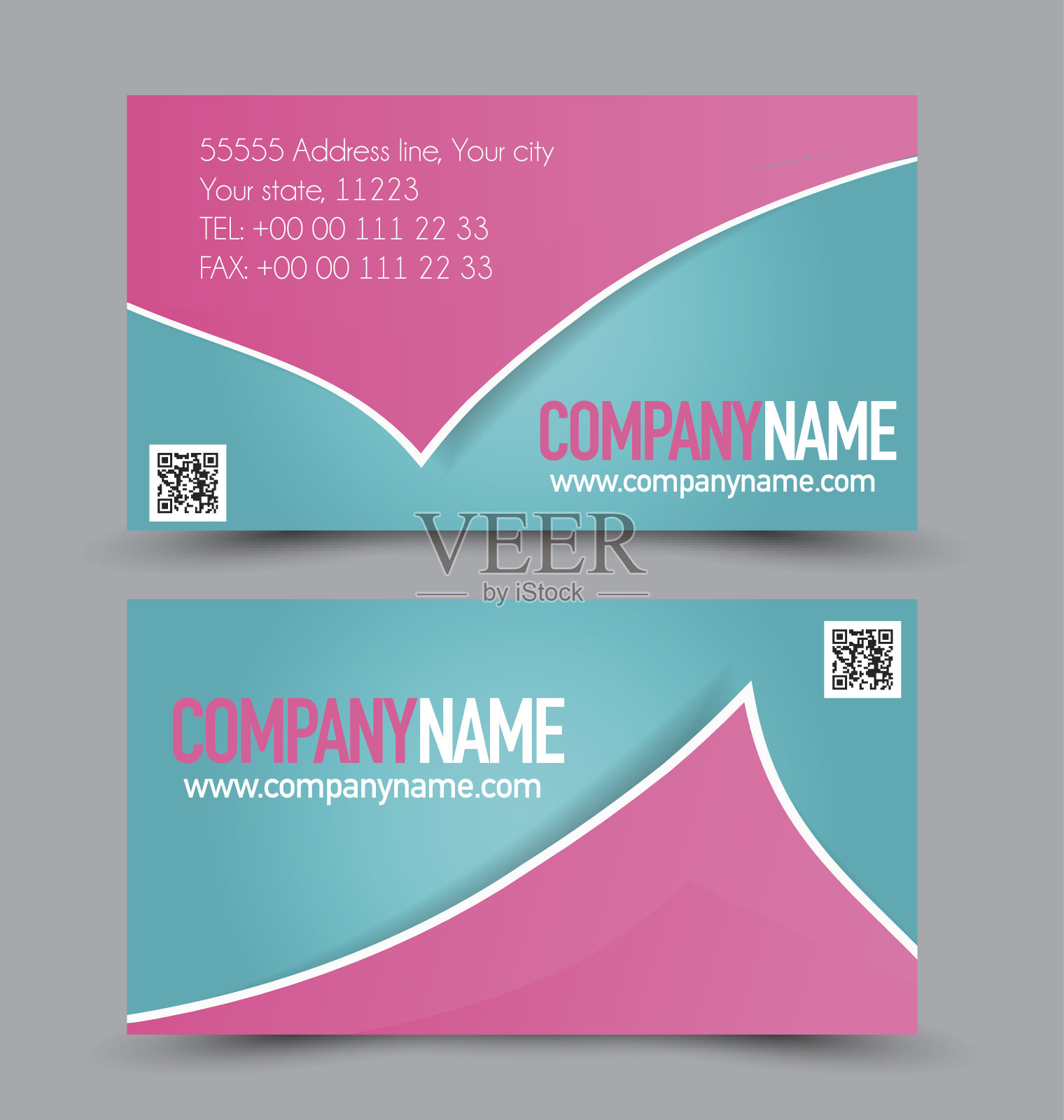 名片设置模板。矢量插图。设计模板素材