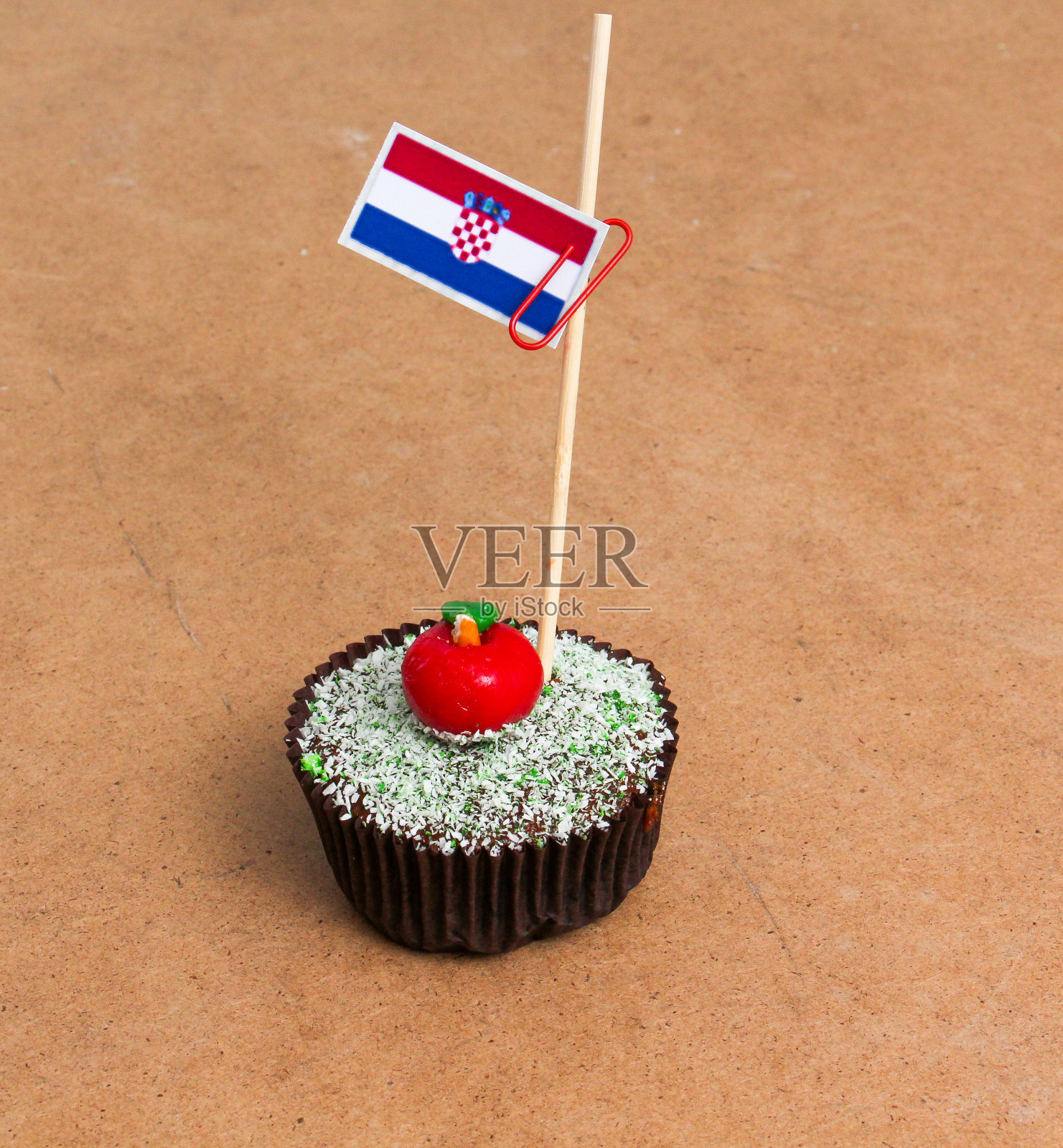 克罗地亚国旗纸杯蛋糕照片摄影图片