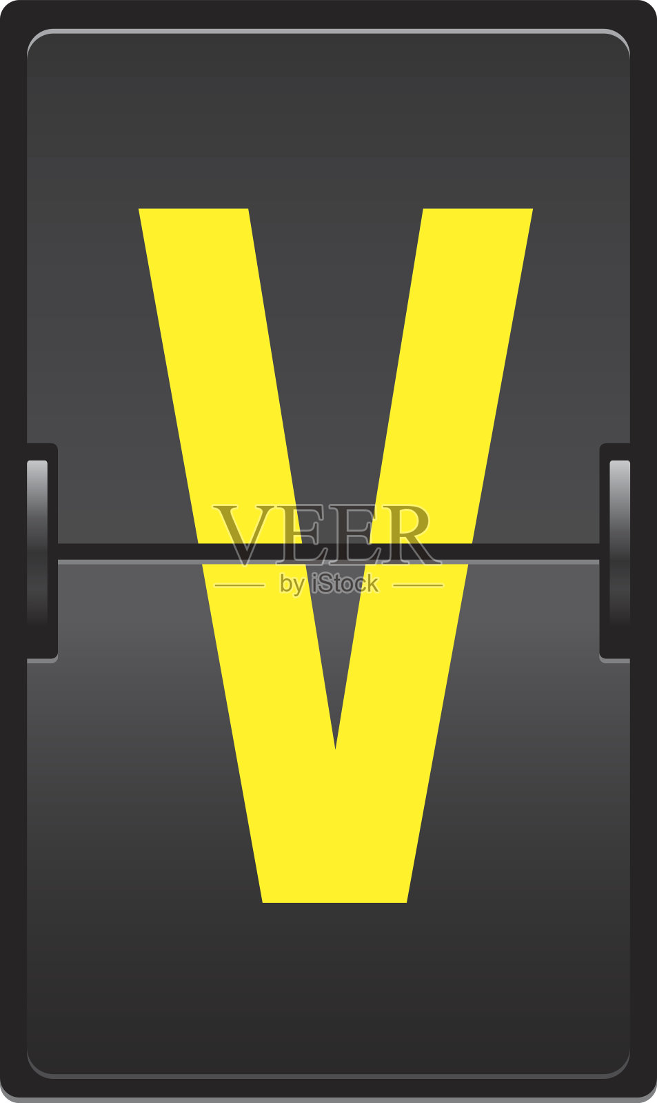 航空公司翻盖板，字母V设计元素图片