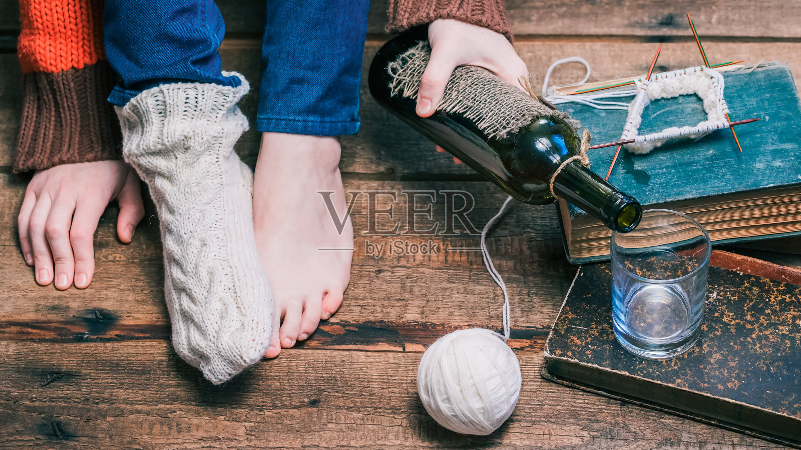 针织另一只袜子照片摄影图片