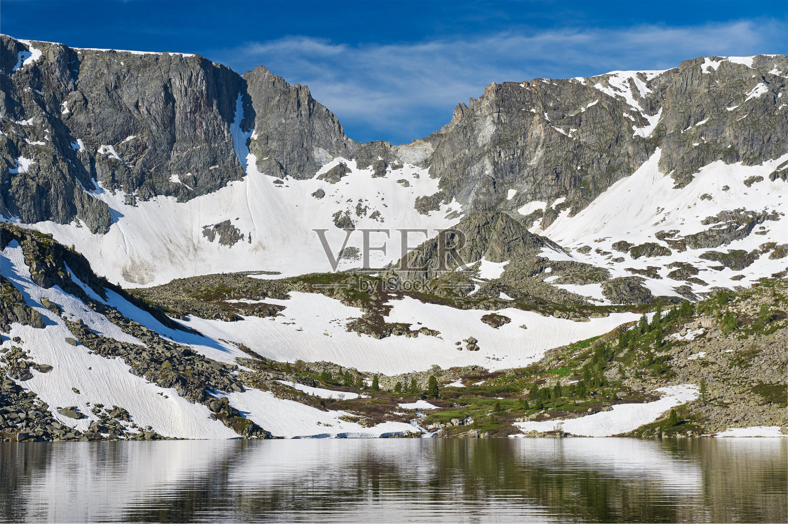 美丽的夏季风景，阿尔泰山俄罗斯。照片摄影图片
