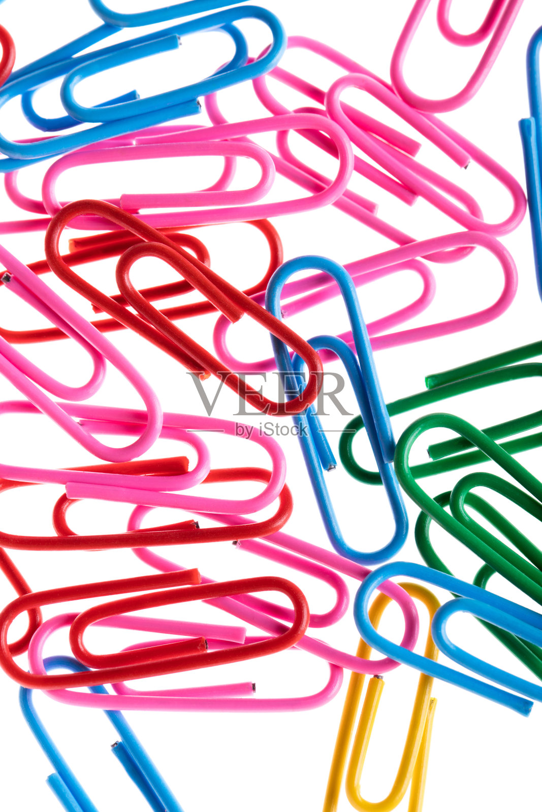 彩色回形针特写照片摄影图片