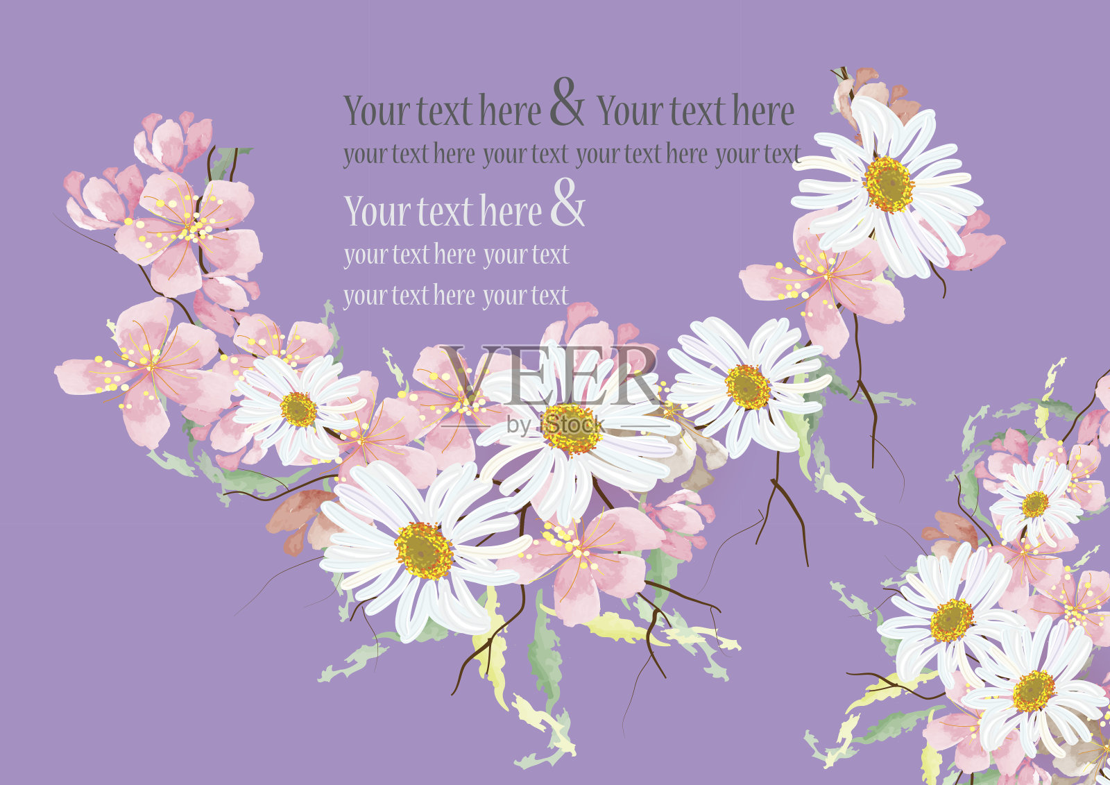 花背景粉颜色为对象或卡片背景插画图片素材