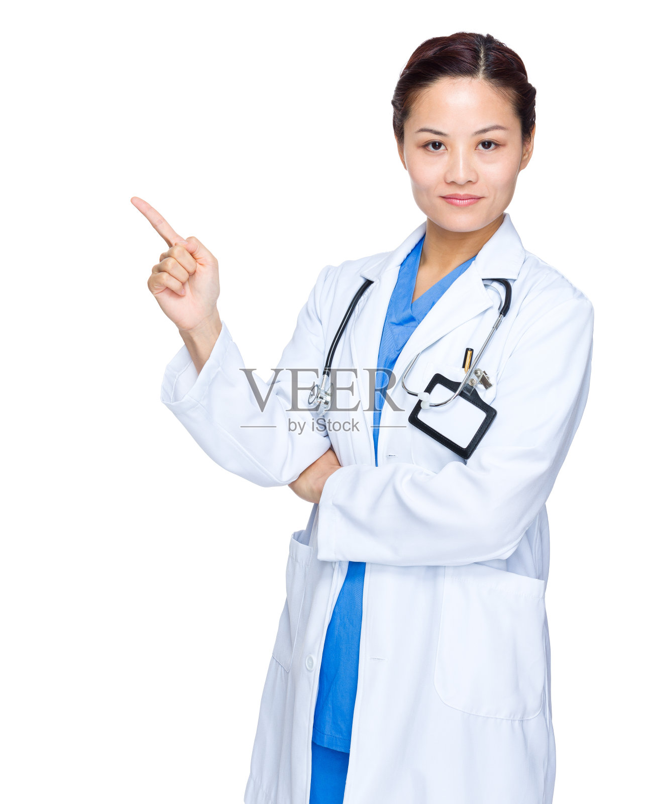 女医生指出照片摄影图片