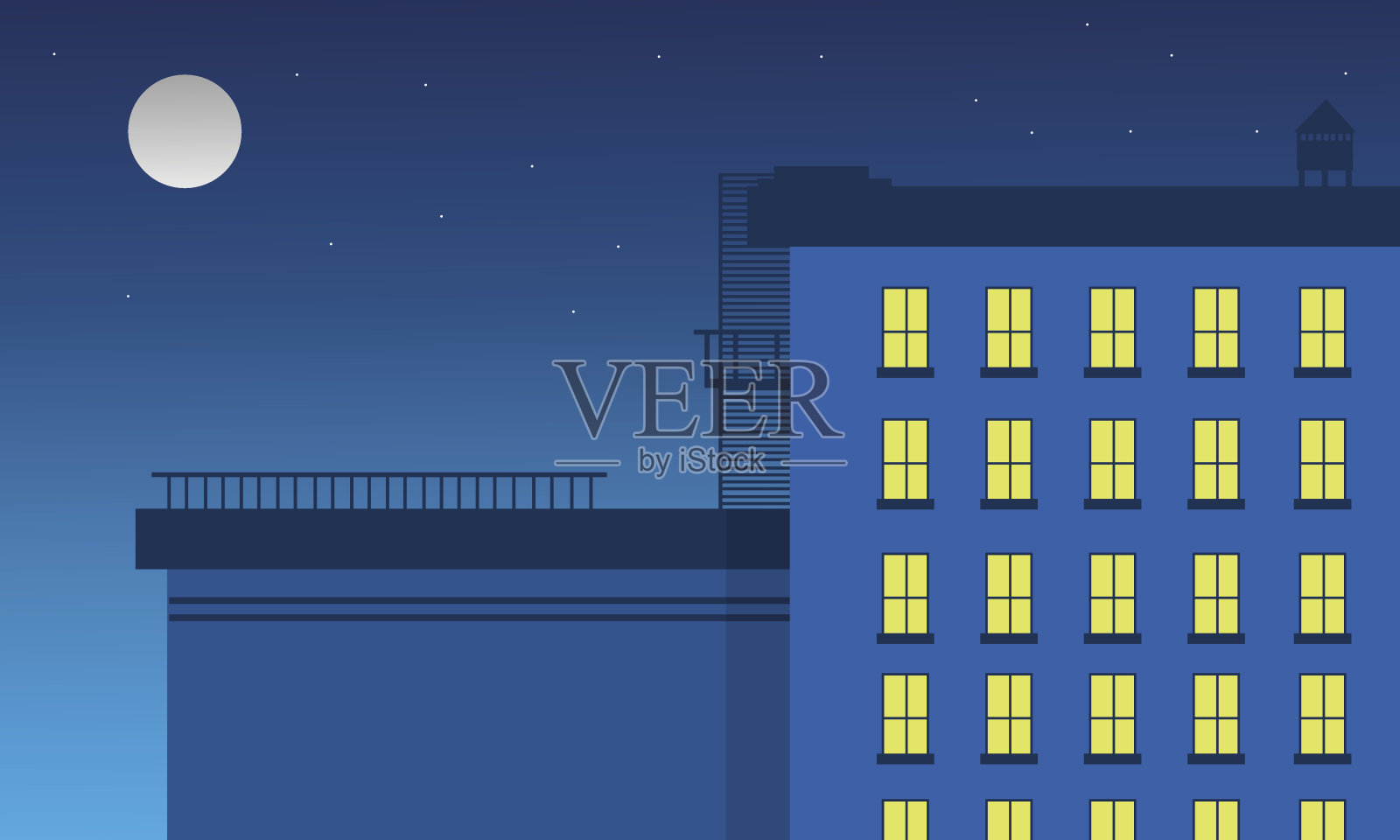 矢量平面的建筑和光景观插画图片素材