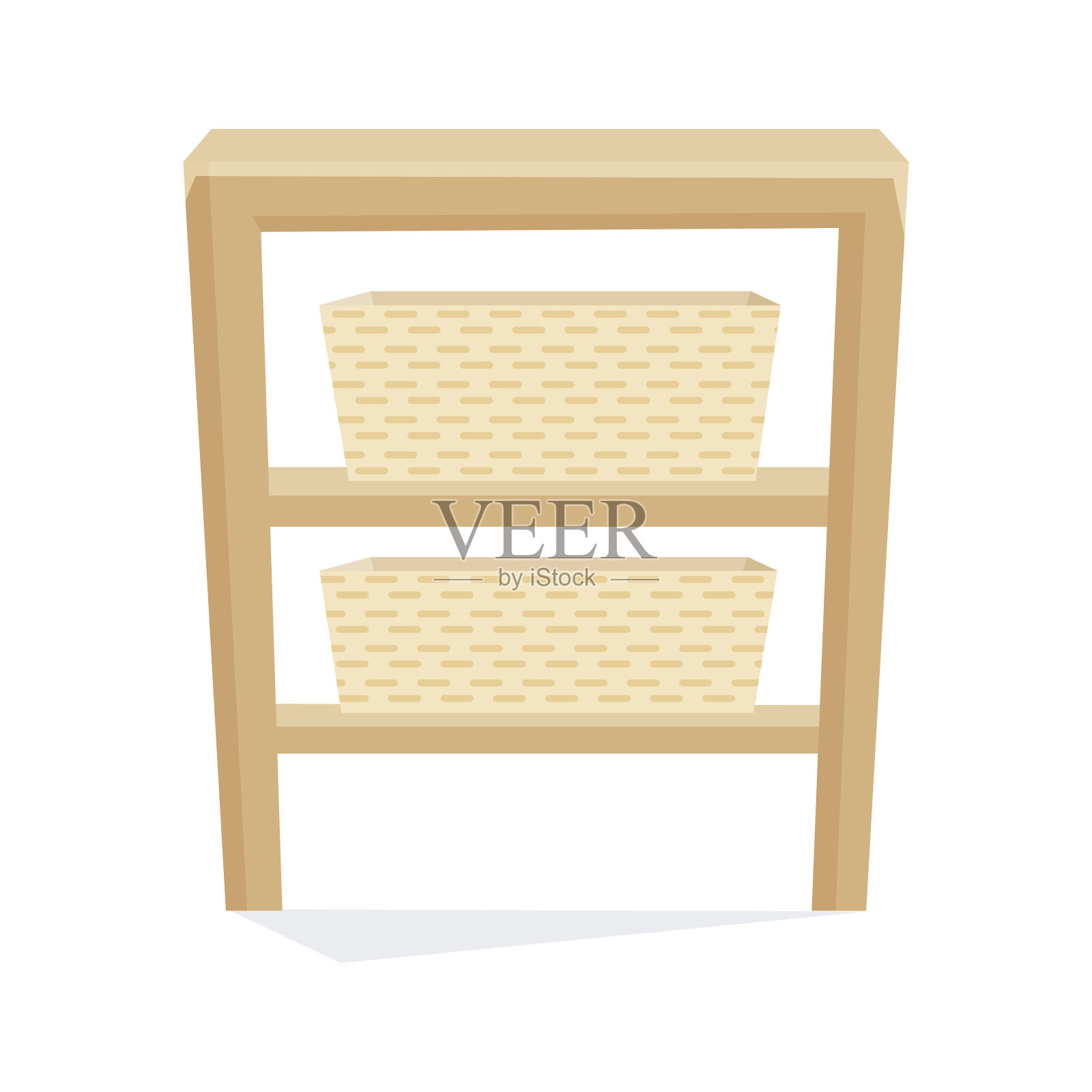 床头柜上有个篮子设计元素图片