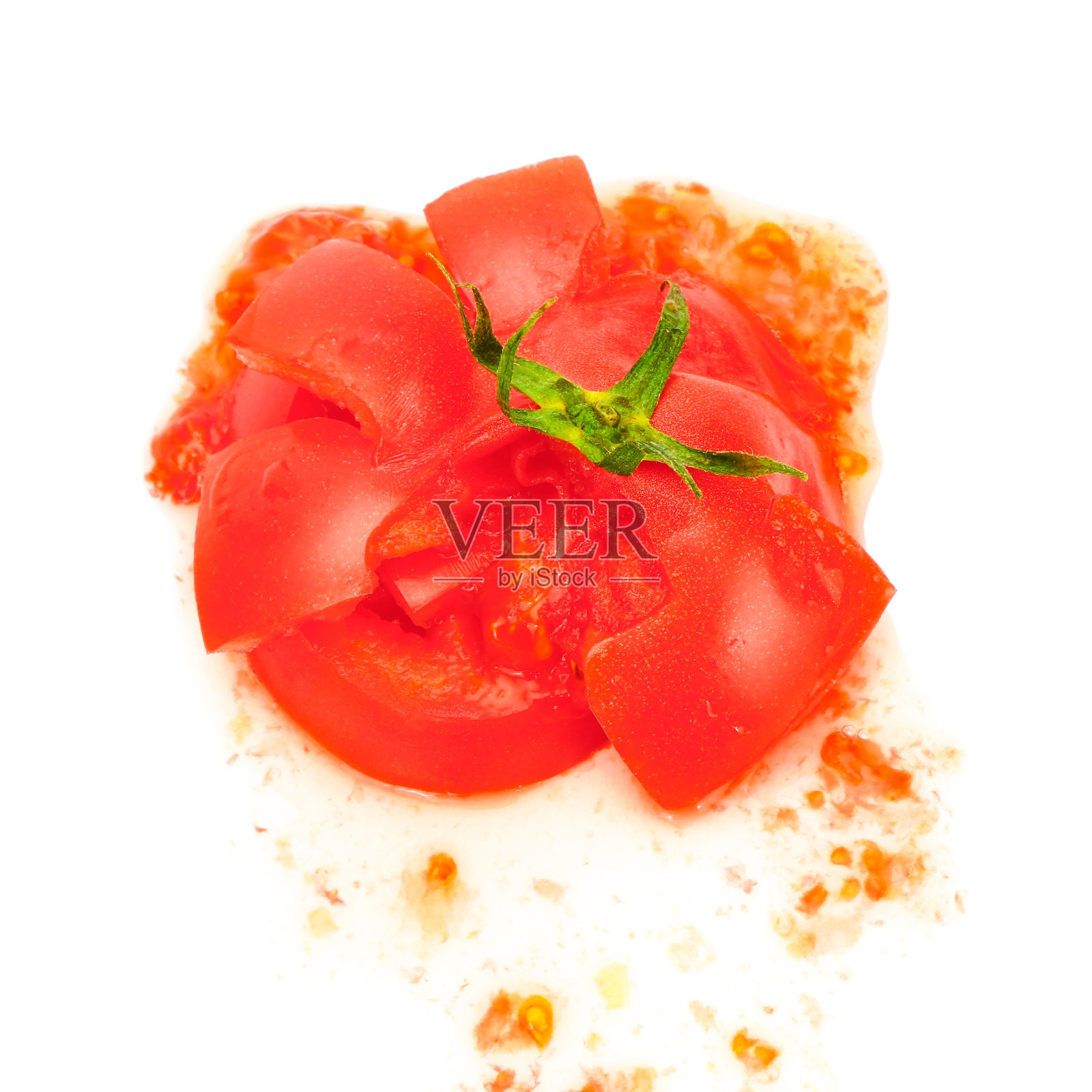 番茄打碎照片摄影图片