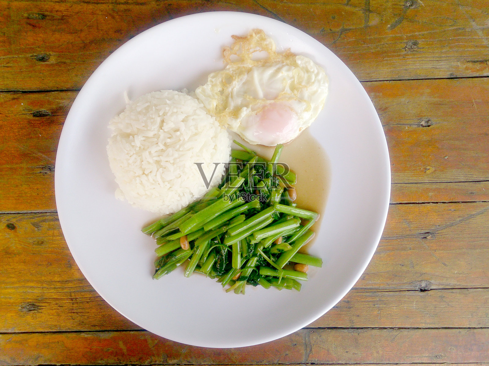 泰国菜在亚洲，绿色牵牛花蔬菜照片摄影图片