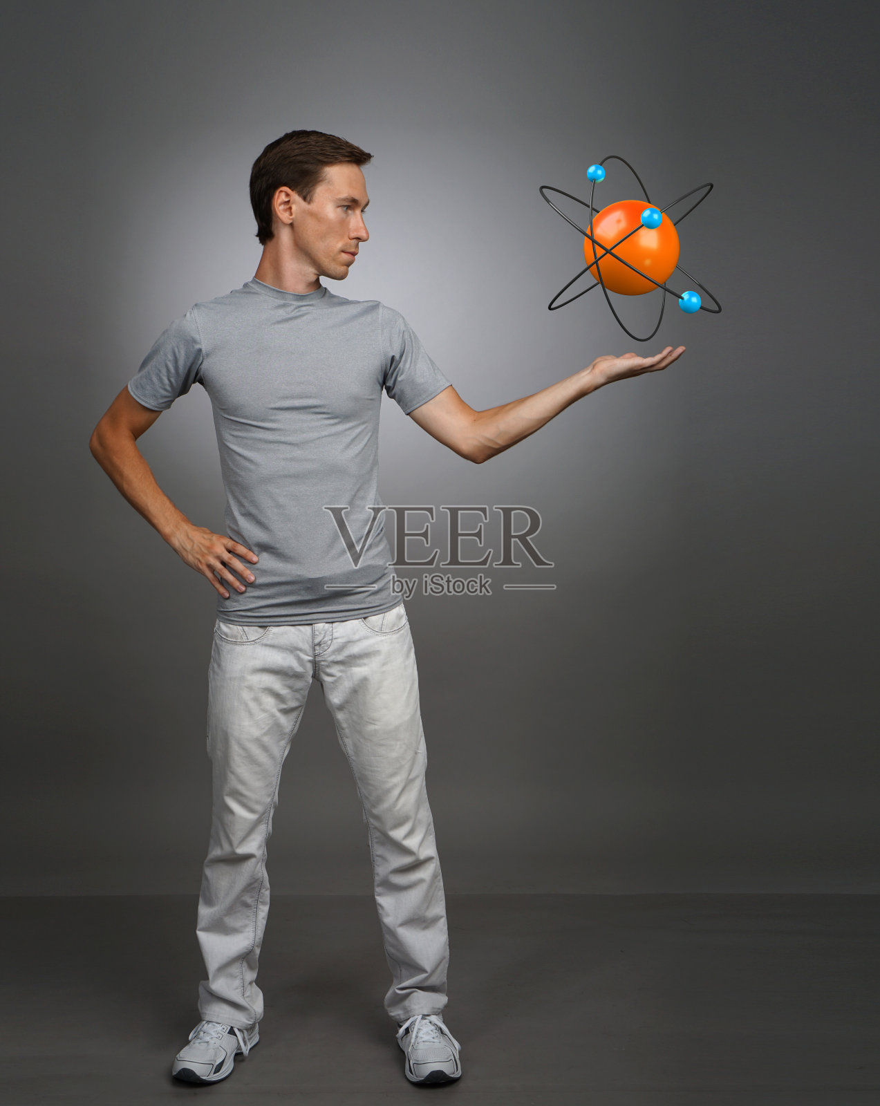 人用原子模型，研究概念照片摄影图片