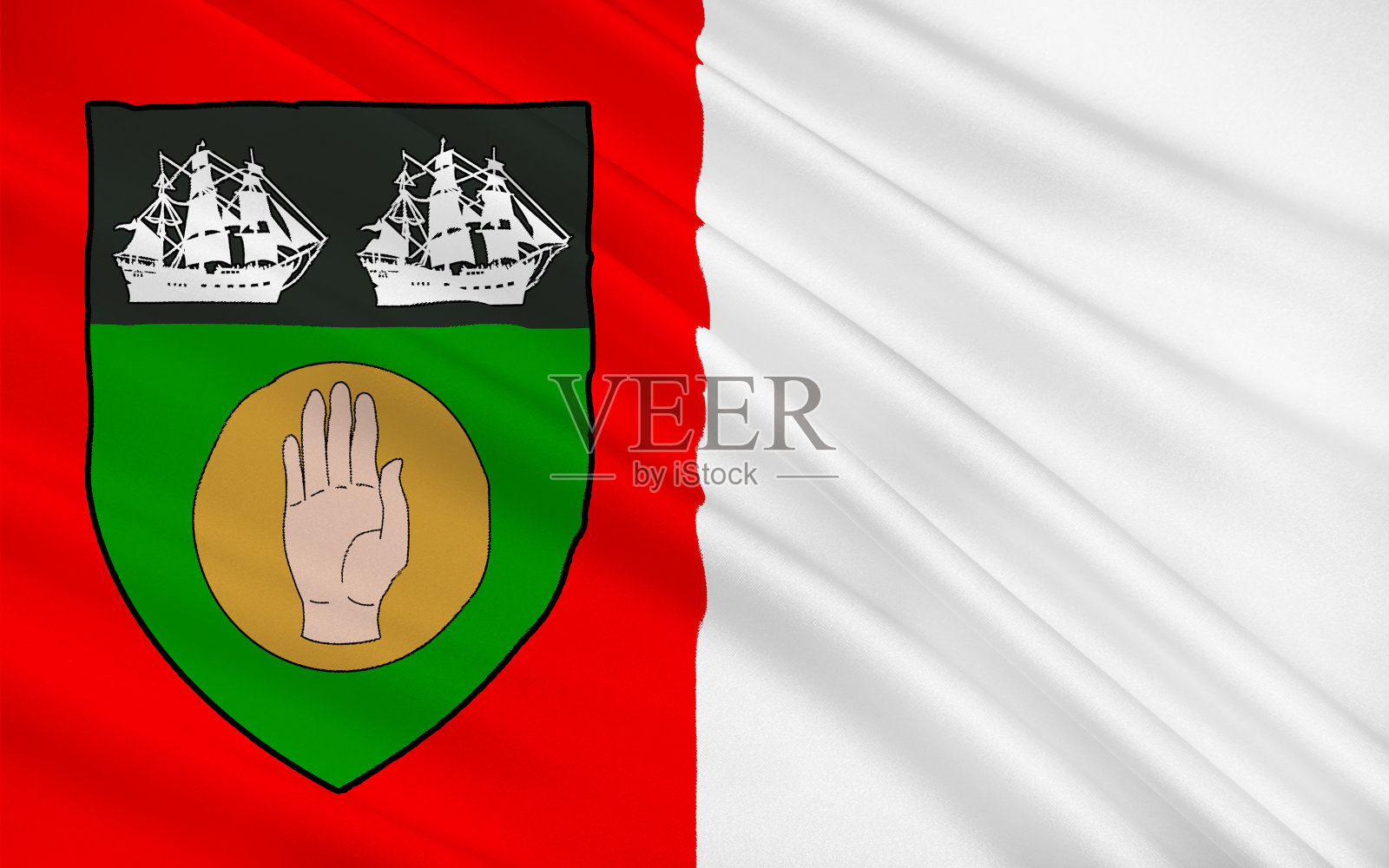 爱尔兰劳斯郡的旗帜照片摄影图片