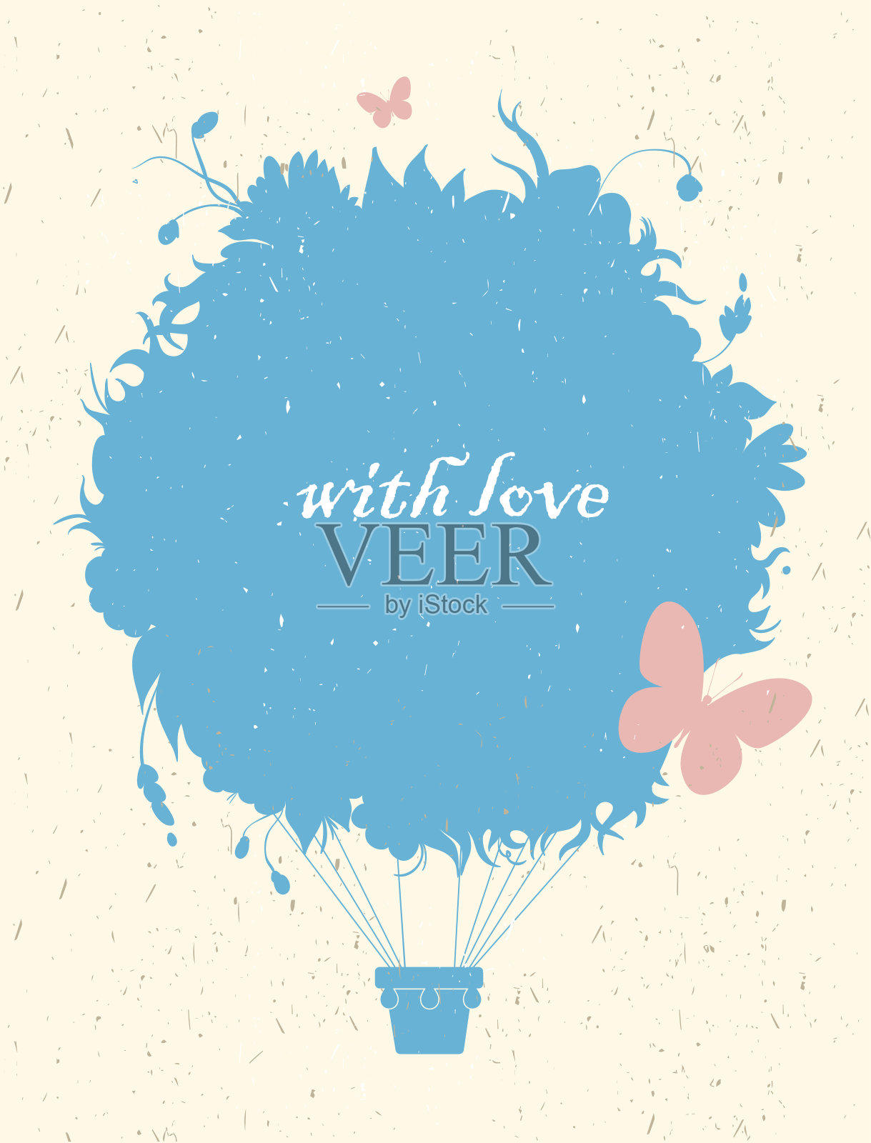 老式的热气球。庆祝节日的背景插画图片素材