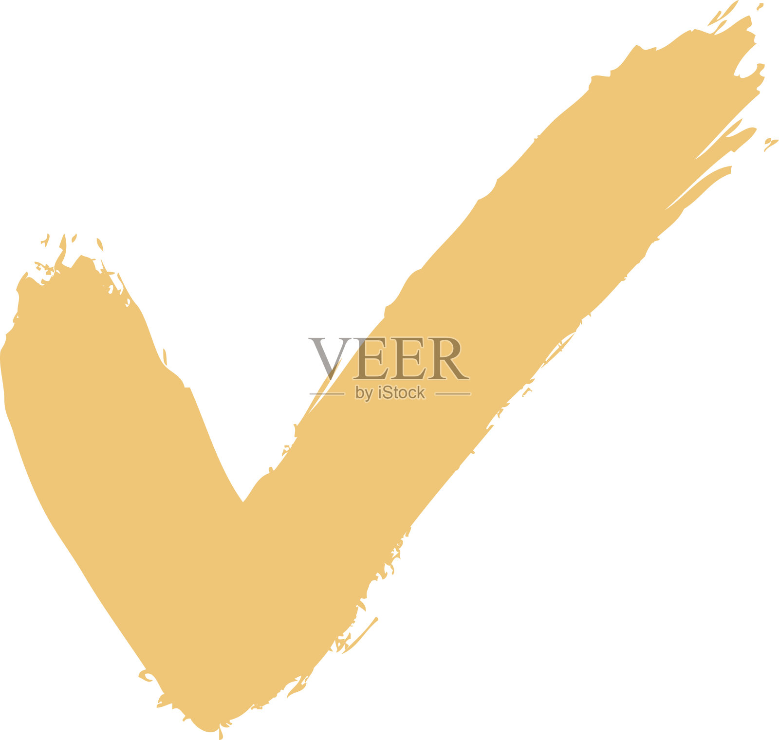 检查标记符号笔触墨水插画图片素材