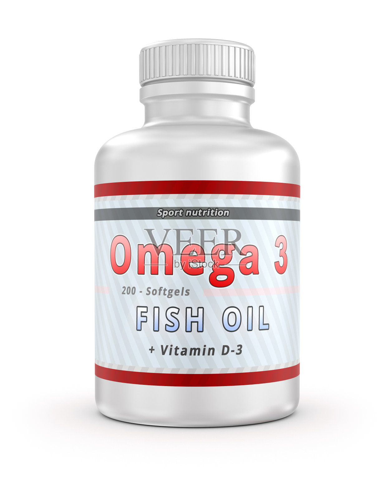Omega-3鱼油营养补充剂3D插图照片摄影图片