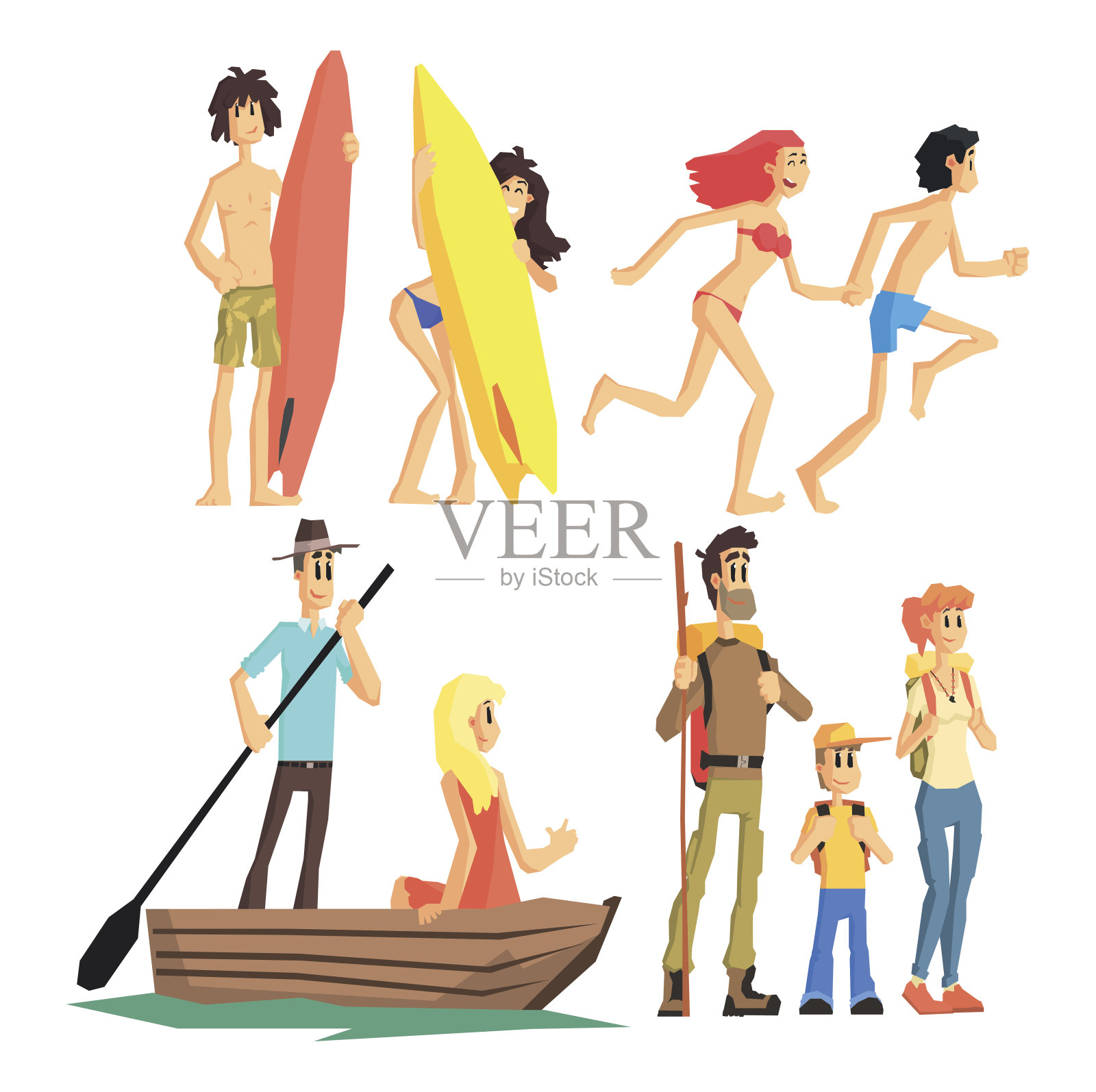 动感夏日休闲套装插画图片素材