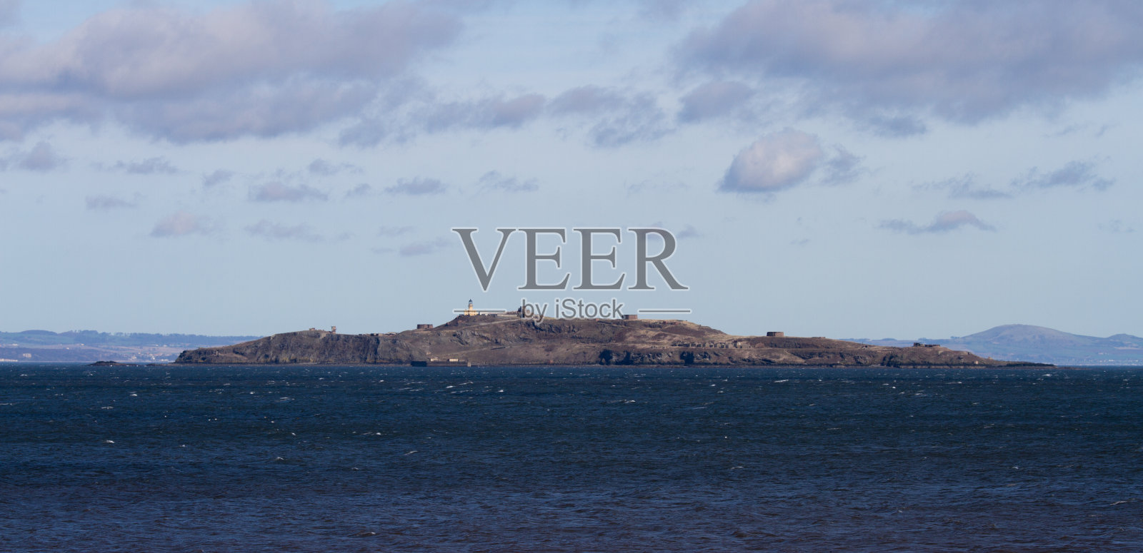 英奇基思岛在福斯湾照片摄影图片