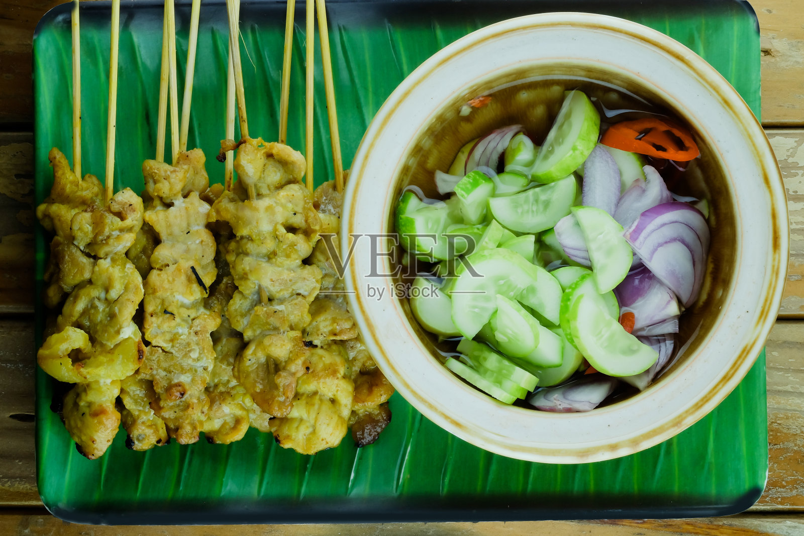 猪肉沙爹照片摄影图片