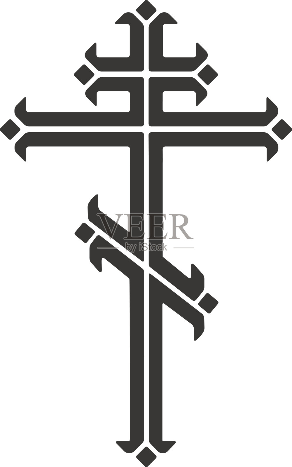 观赏东正教十字架。设计元素图片