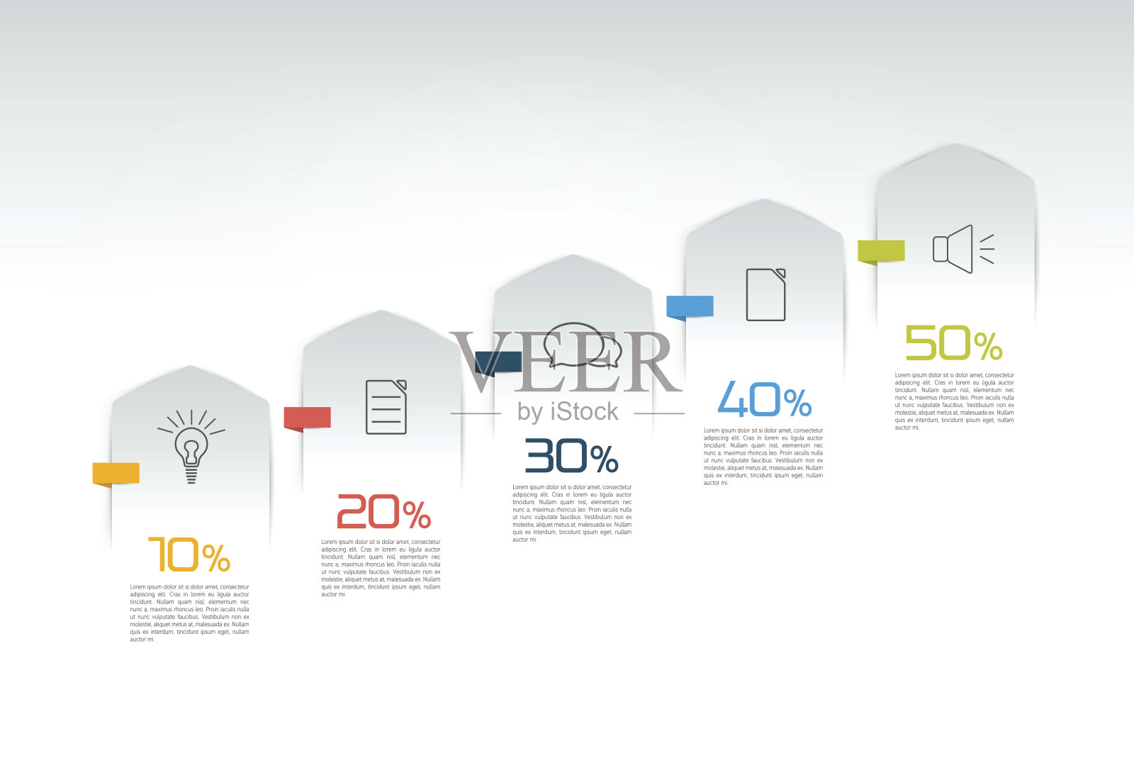 楼梯信息图，箭头模板。插画图片素材