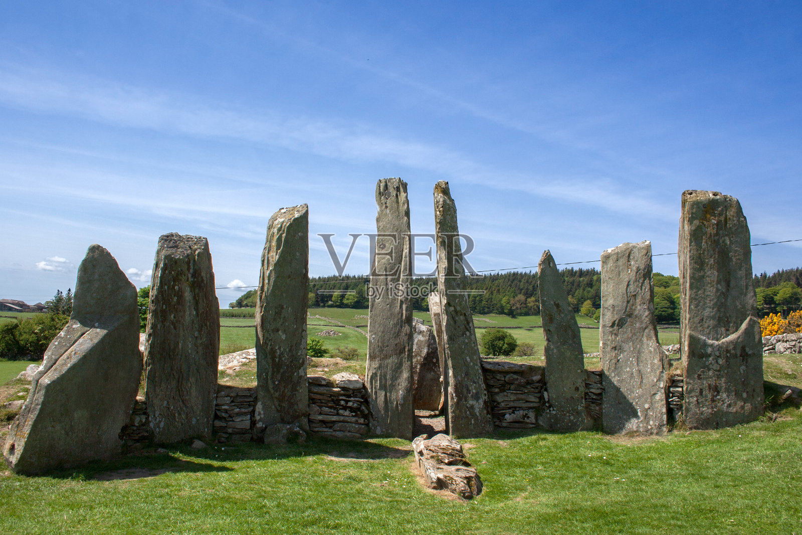 威格敦附近的Cairnholy Chamber Cairn -新石器时代墓室照片摄影图片