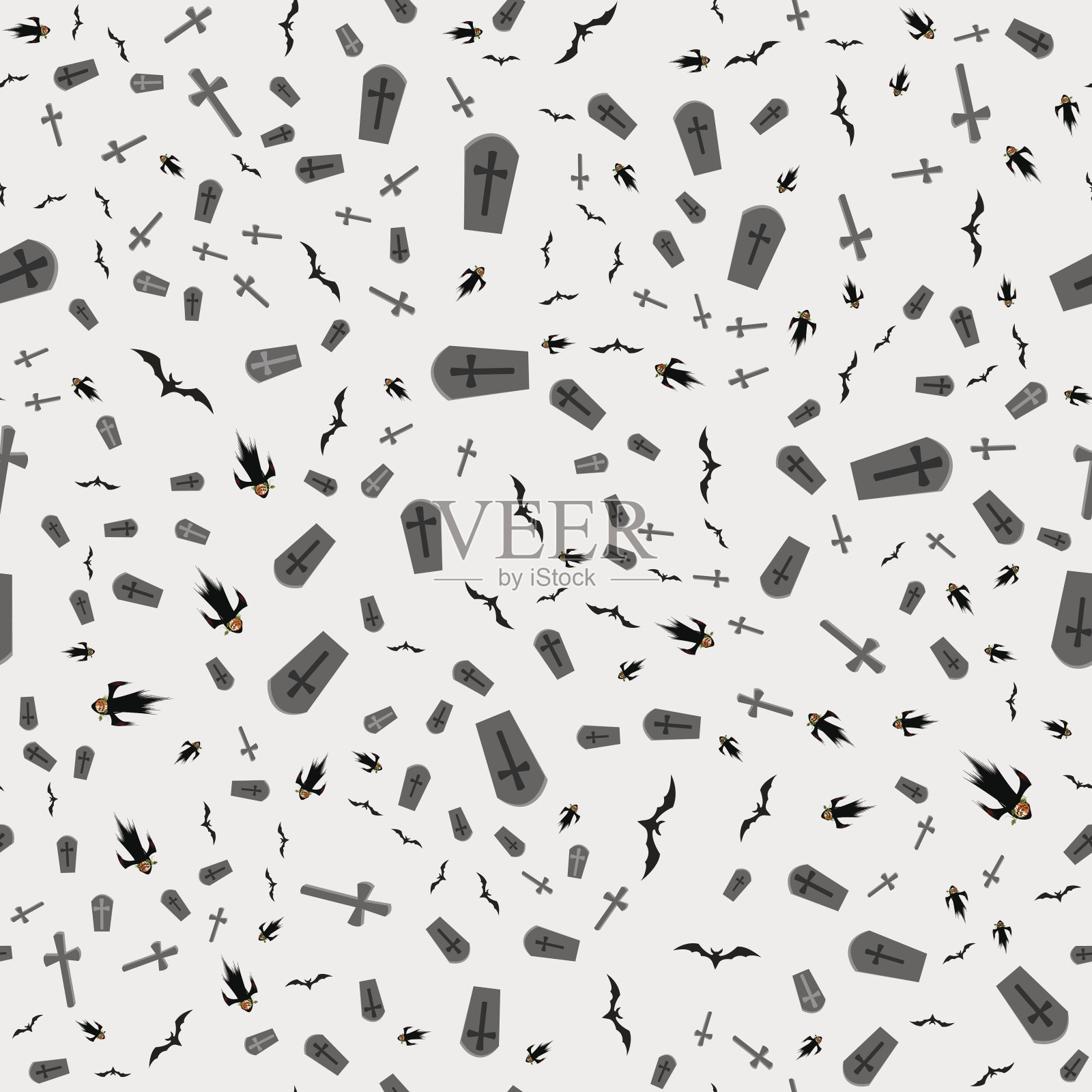 万圣节无缝模式插画图片素材