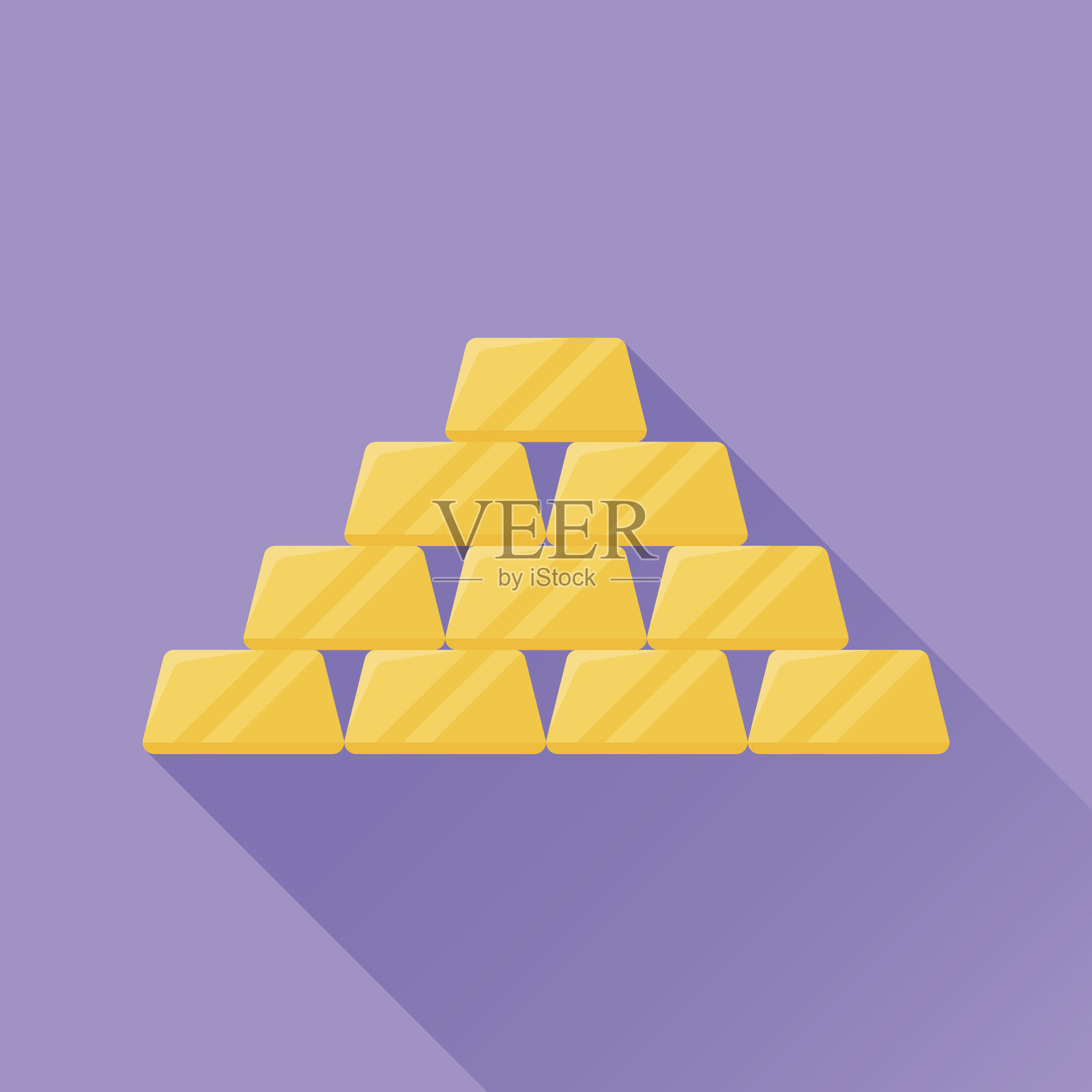 金条平图标与长影子插画图片素材