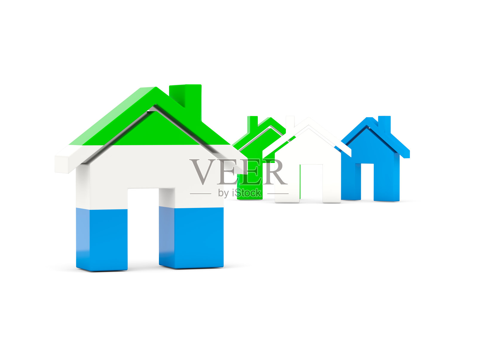 塞拉利昂的旗帜，家乡的象征照片摄影图片