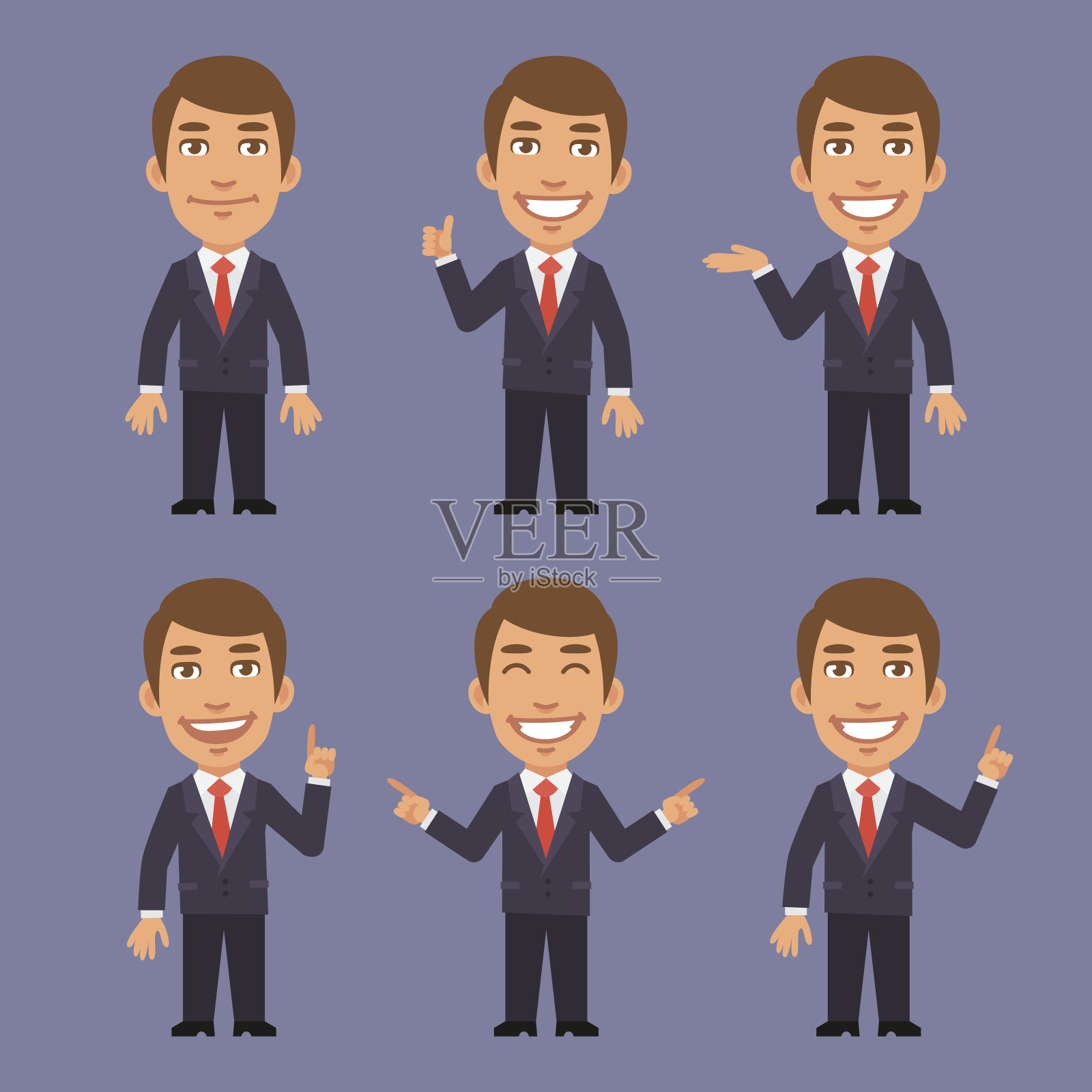 商人在不同版本的西装点插画图片素材