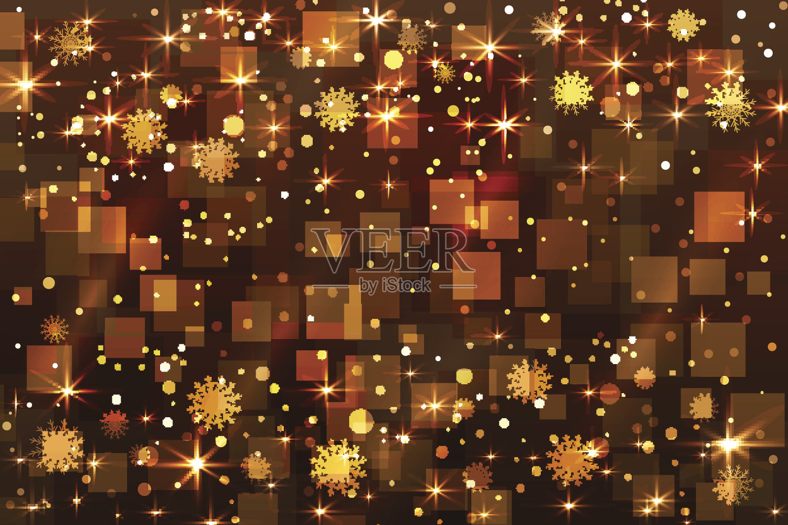 圣诞节的背景是雪花和闪亮的星星插画图片素材