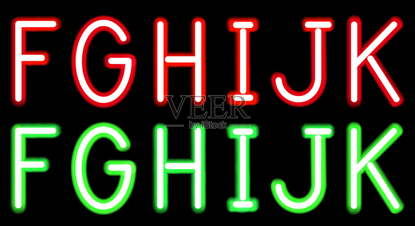 霓虹灯的信件插画图片素材