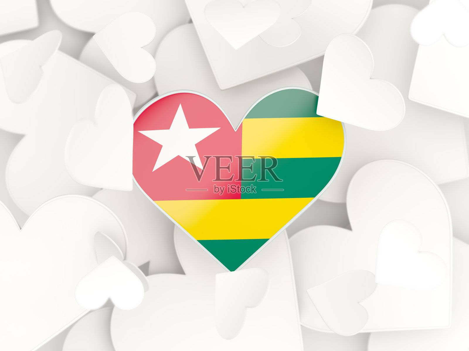 多哥旗，心形贴纸照片摄影图片