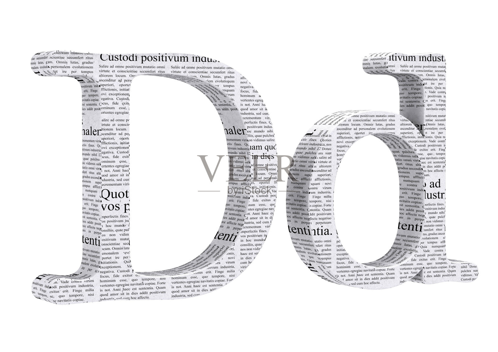 3D渲染报纸D字体3D插图照片摄影图片