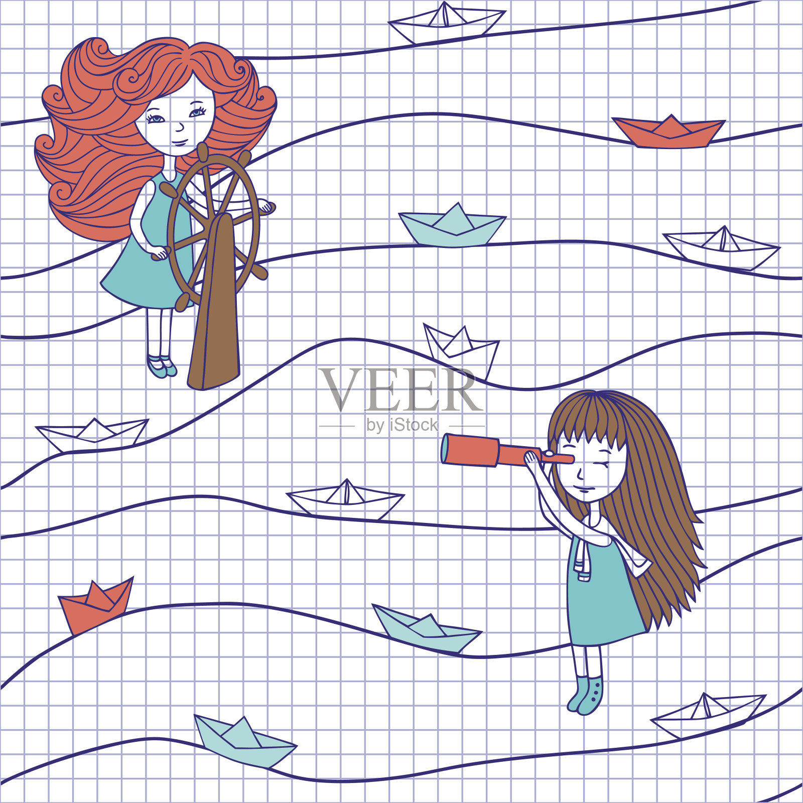 矢量无缝模式笔记本插画图片素材