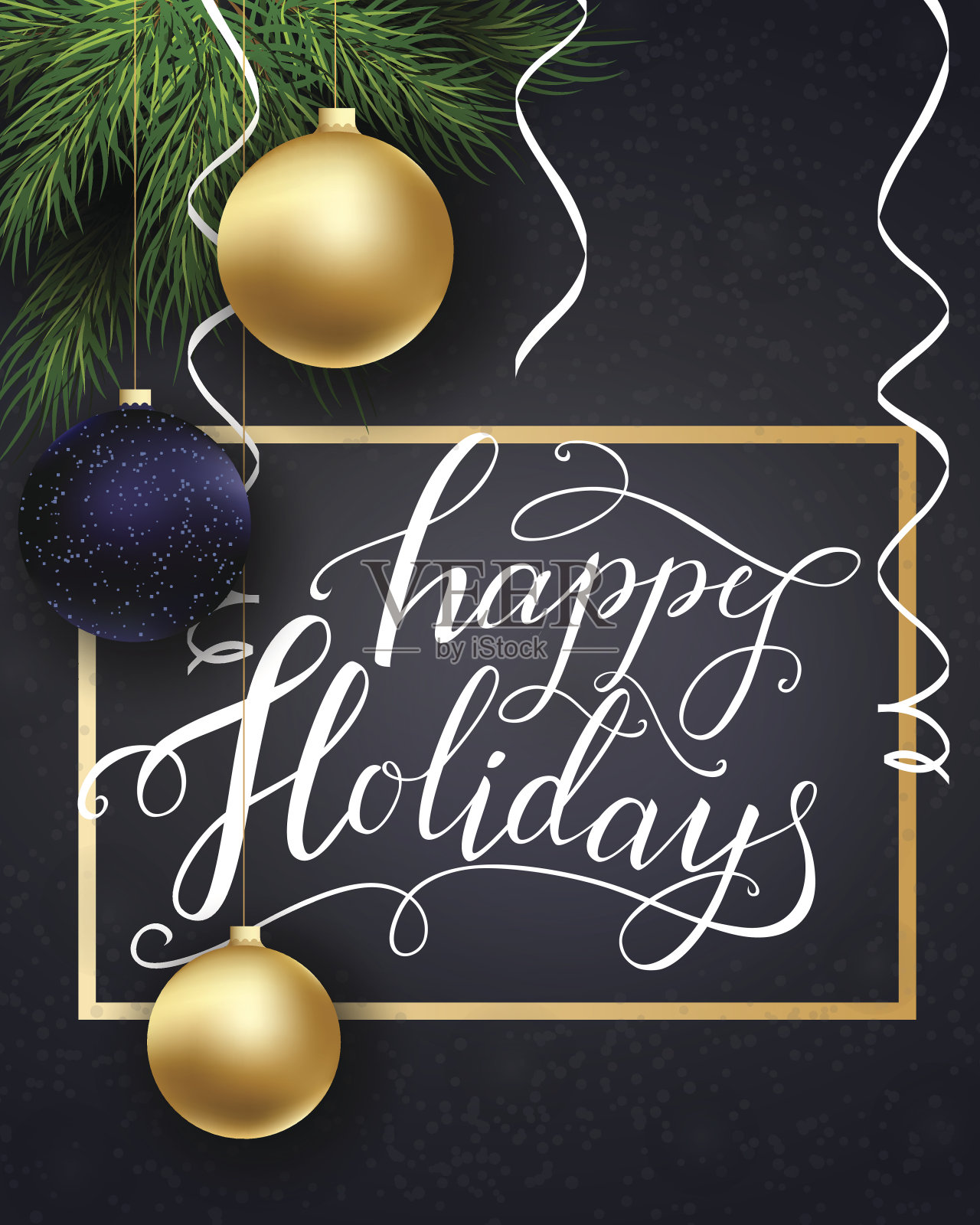 贺卡的冬季快乐的节日。设计模板素材