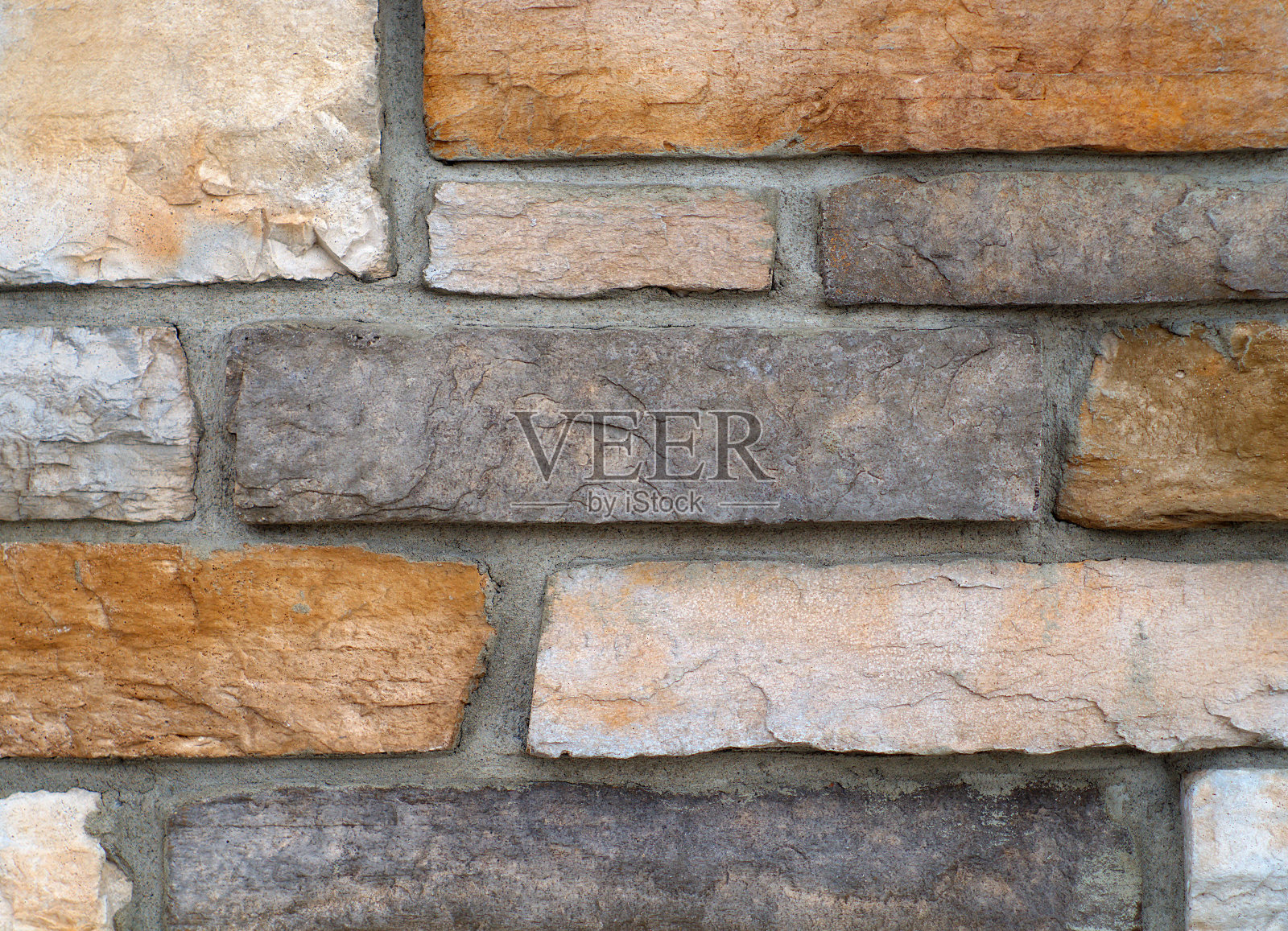 砖墙石米色和灰色块照片摄影图片