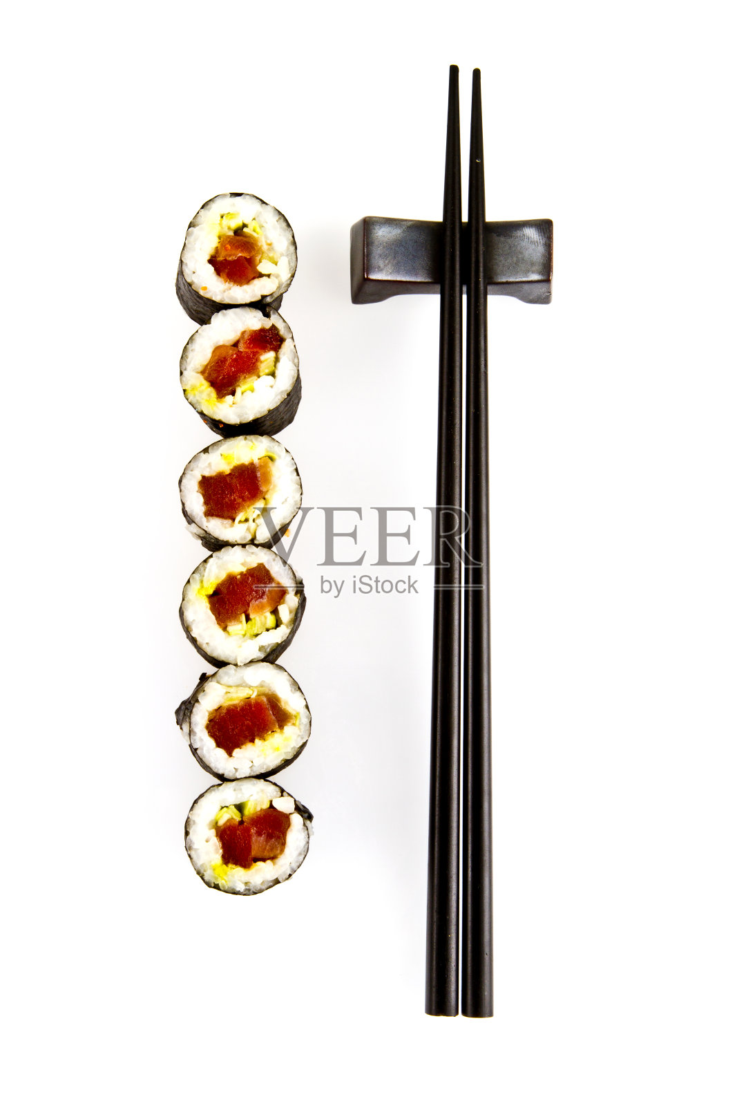 寿司卷和筷子照片摄影图片