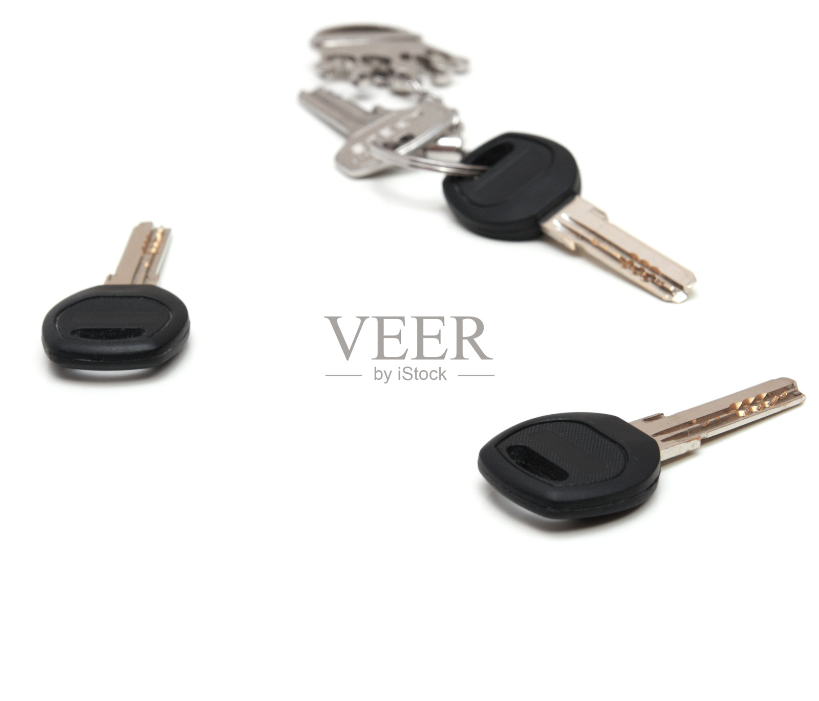 白色背景上的按键。照片摄影图片