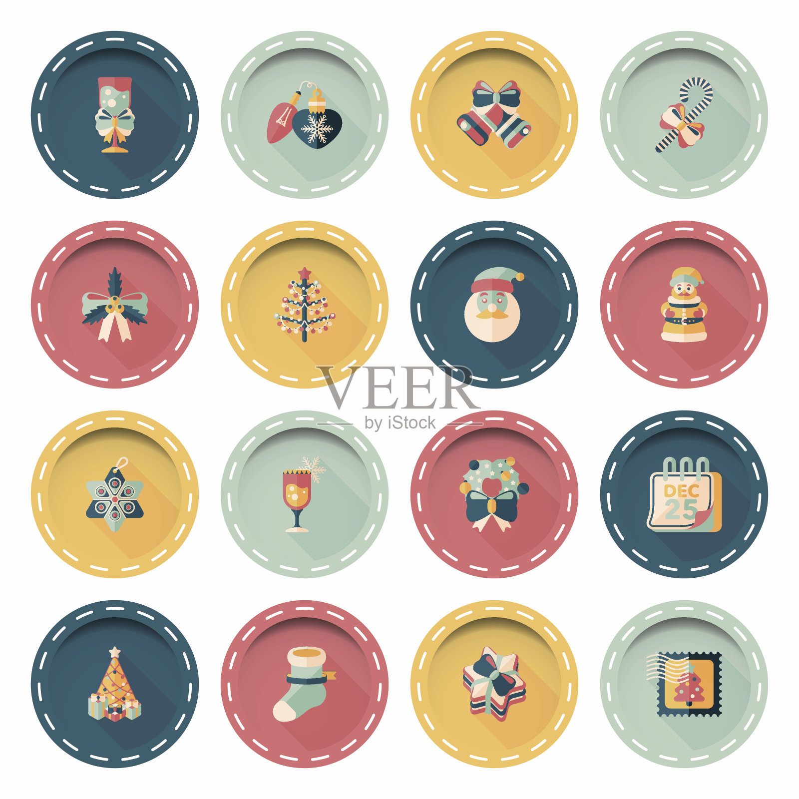 圣诞节和冬季图标集插画图片素材