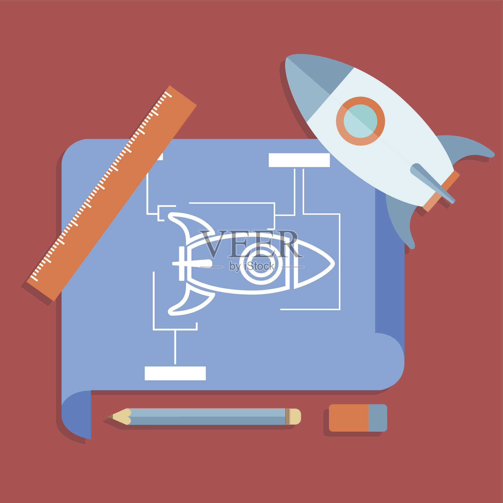 矢量插图的原型平面线设计概念插画图片素材