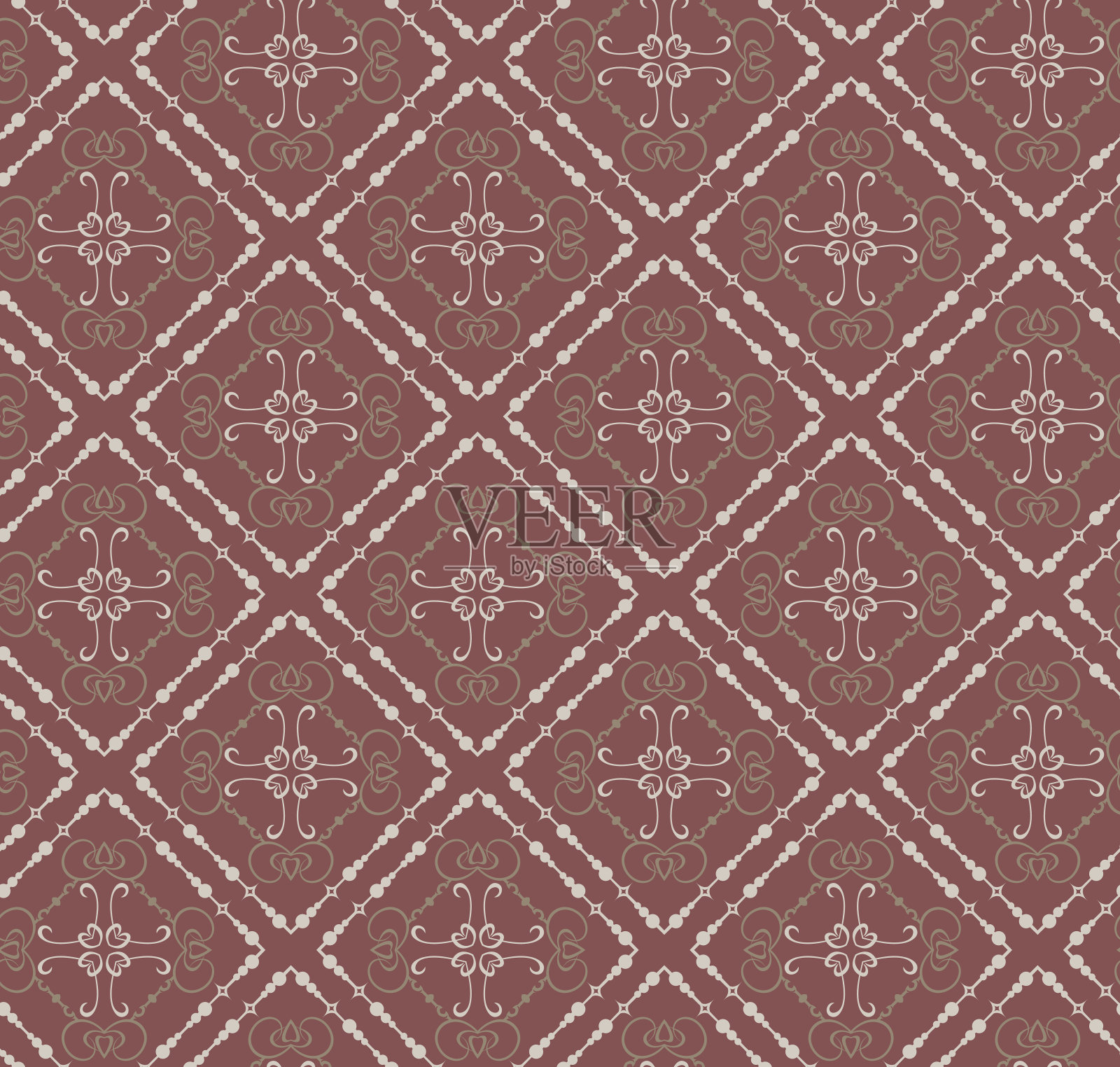 复古墙纸-无缝图案-复古插画图片素材