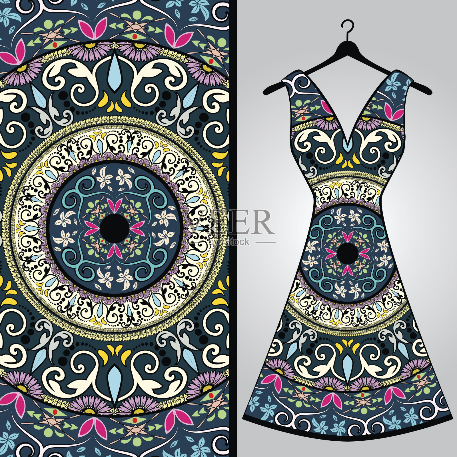 女装设计插画图片素材