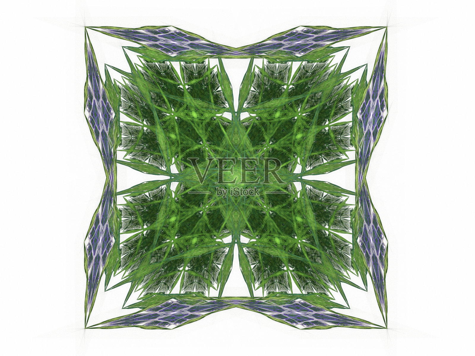 带有绿色图案的抽象分形照片摄影图片