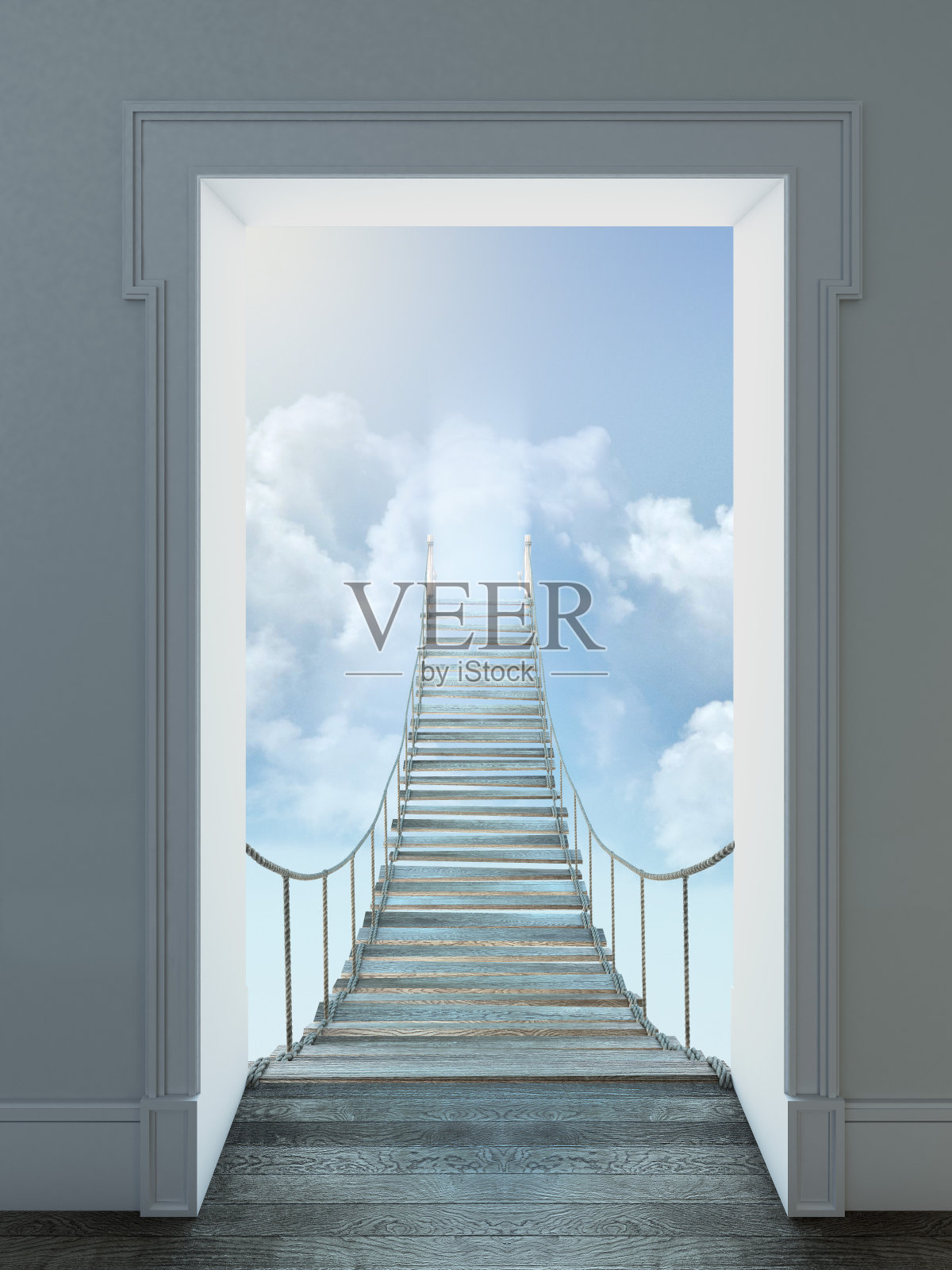 通往天堂的绳索桥照片摄影图片