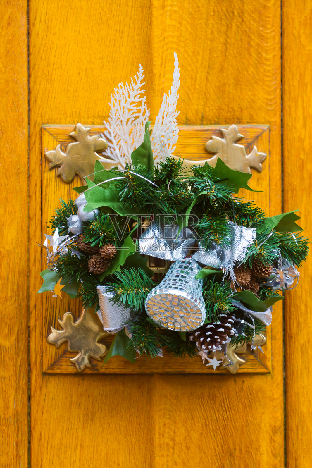 圣诞装饰门照片摄影图片