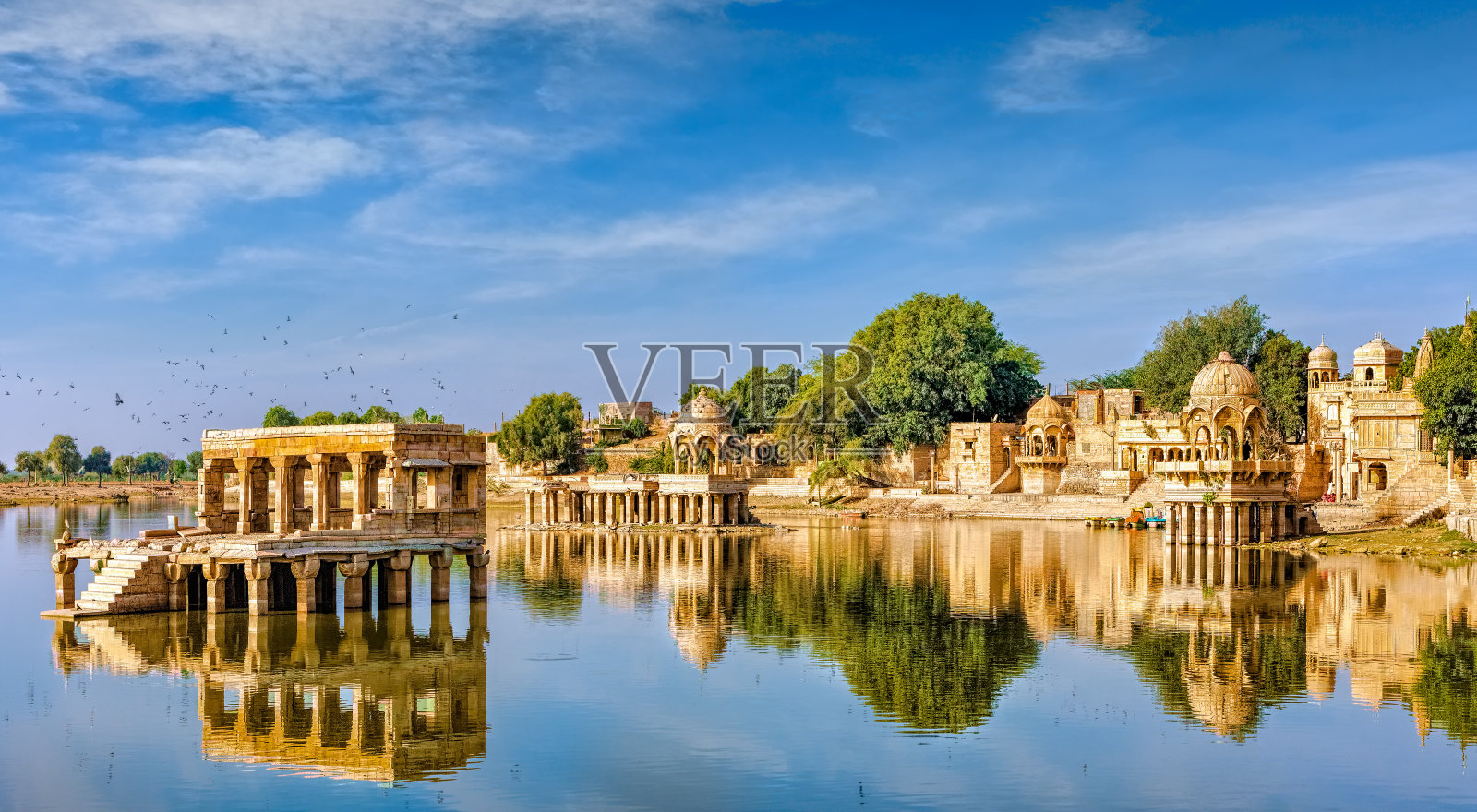 加迪·萨加尔(Gadisar)， Jaisalmer，拉贾斯坦邦，印度，亚洲照片摄影图片