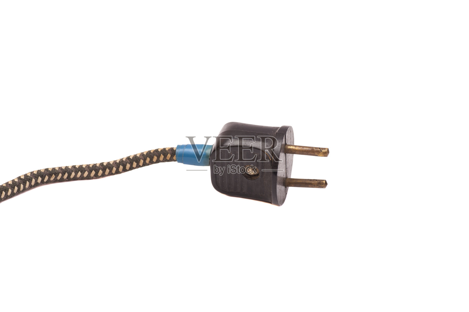 旧插头孤立在白色背景照片摄影图片