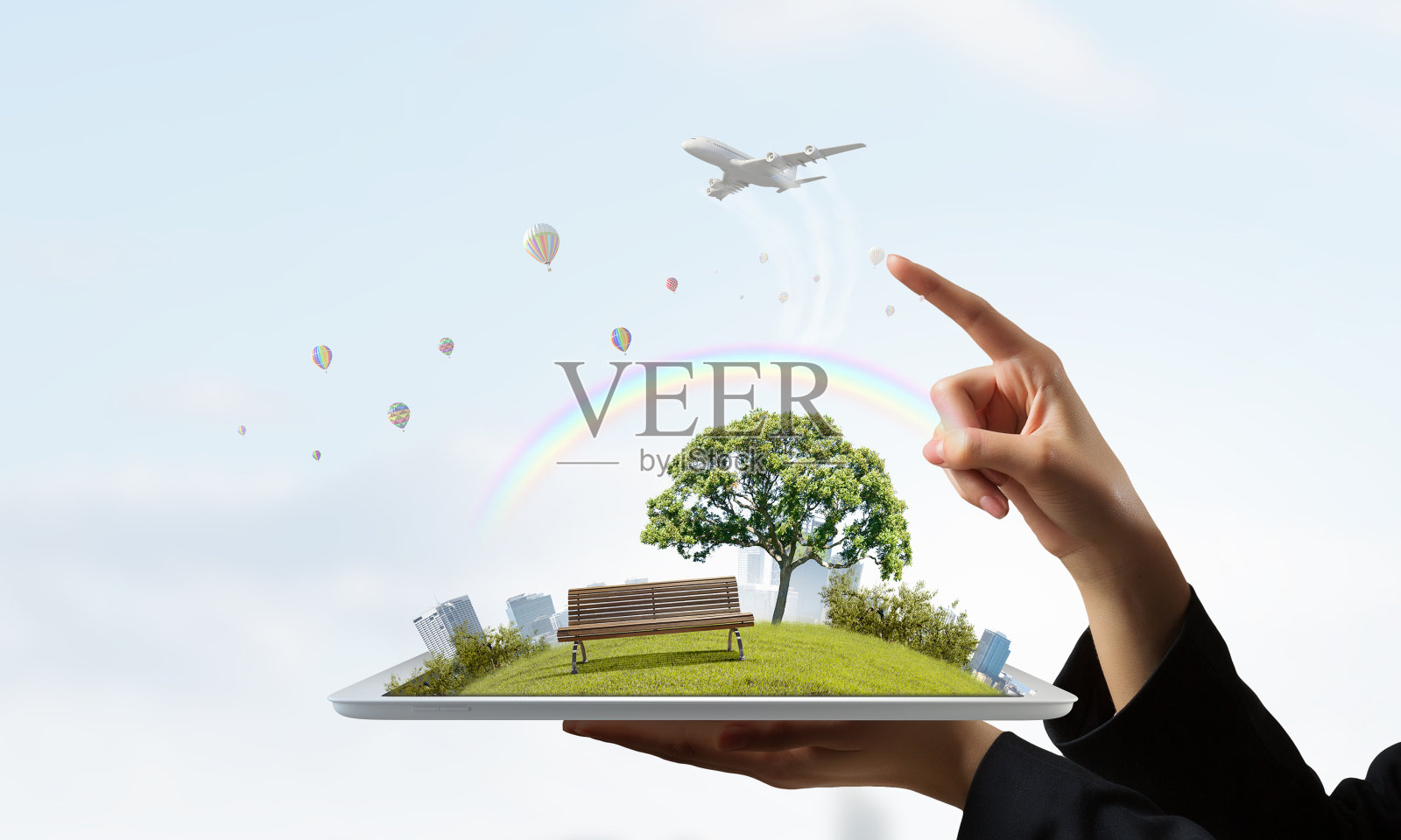 优雅的女工程师，混合媒体照片摄影图片