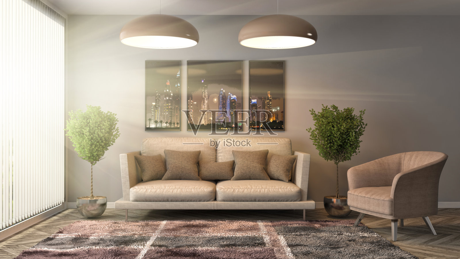 室内用沙发。3 d illustration照片摄影图片